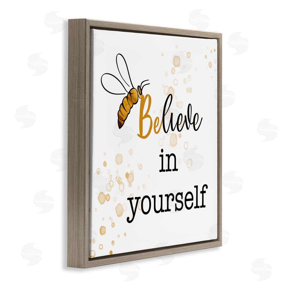Amber Clarkson Modern Believe in Yourself Brown Floating Frame Canvas Wall Art Print