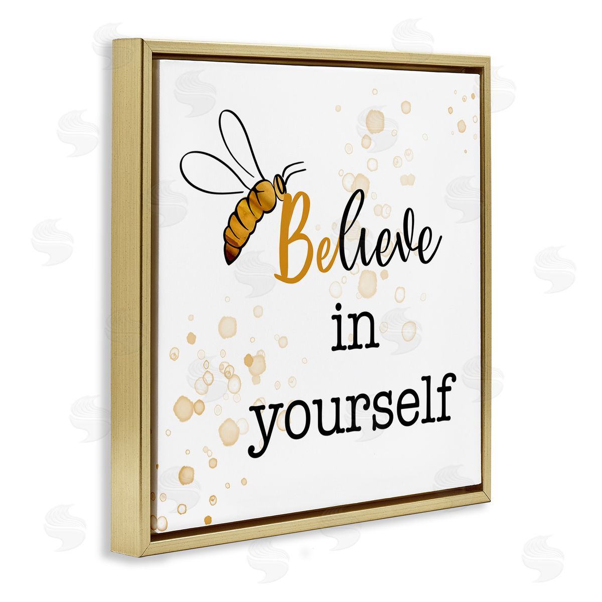 Amber Clarkson Modern Believe in Yourself Gold Floating Frame Canvas Wall Art Print