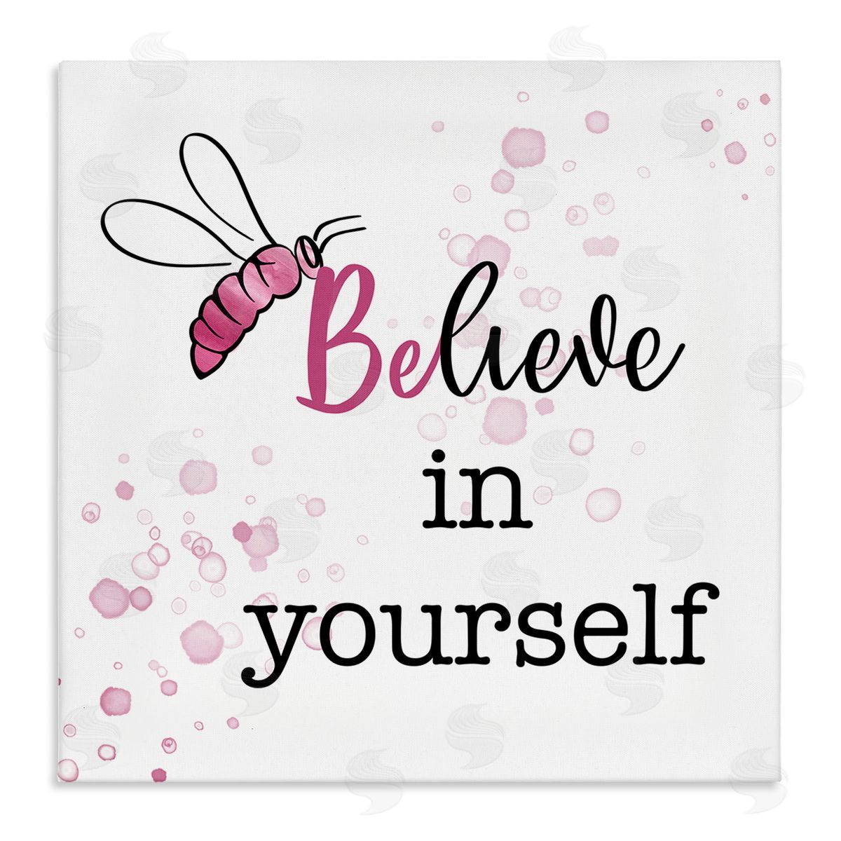 Amber Clarkson Purple Believe Honey Bee Stretched Canvas Wall Art Print