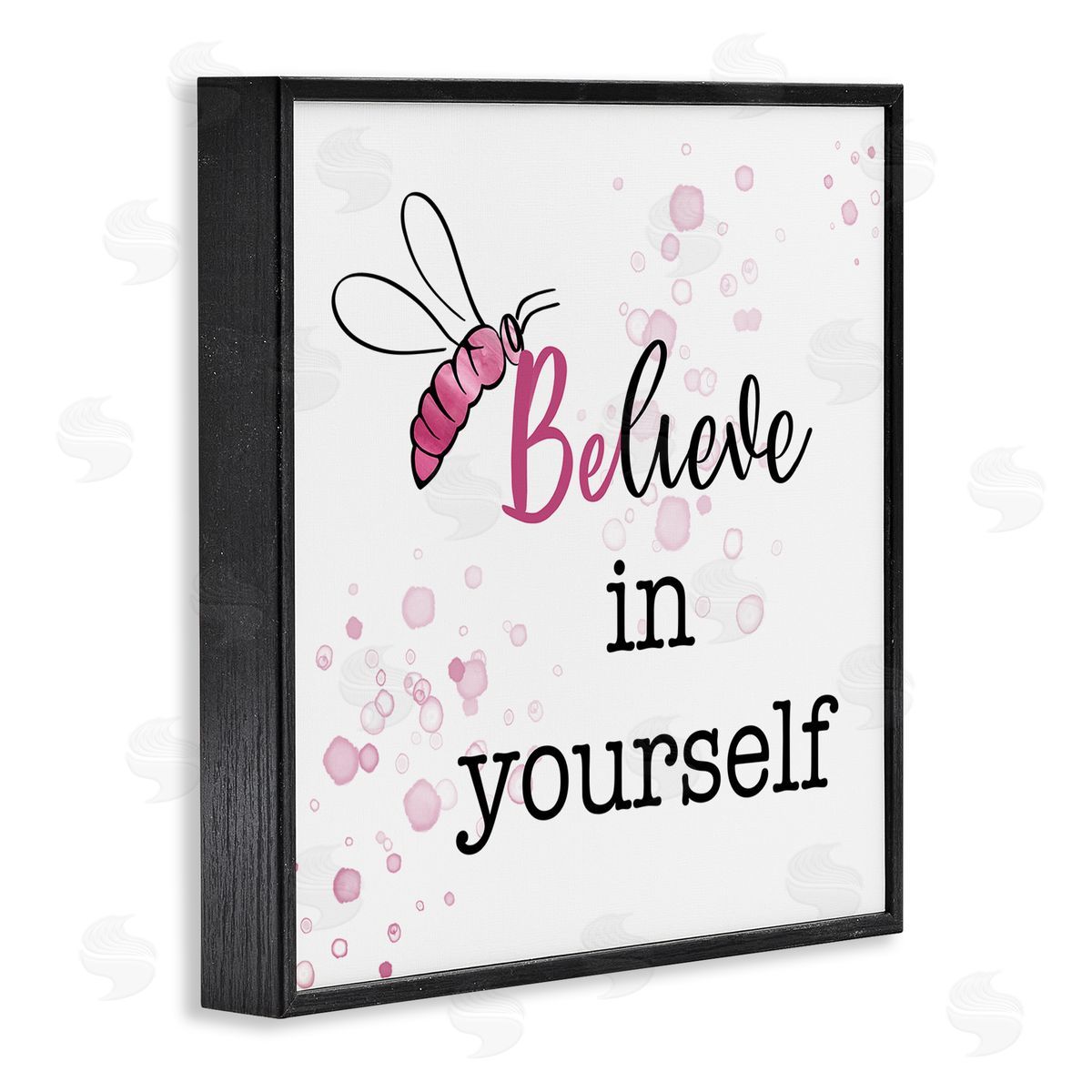 Amber Clarkson Purple Believe Honey Bee Black Framed Glicee Wall Art Print