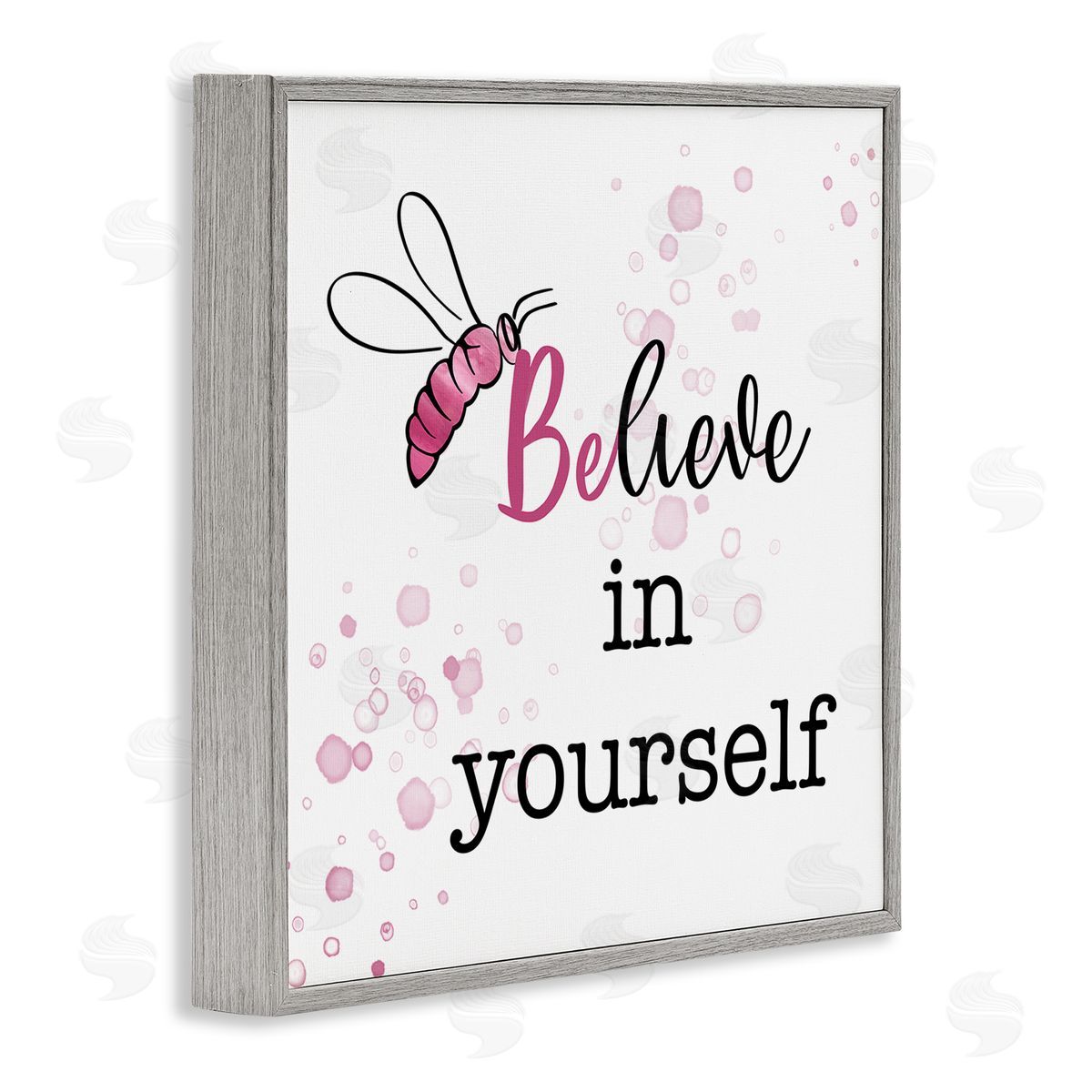 Amber Clarkson Purple Believe Honey Bee Gray Framed Glicee Wall Art Print