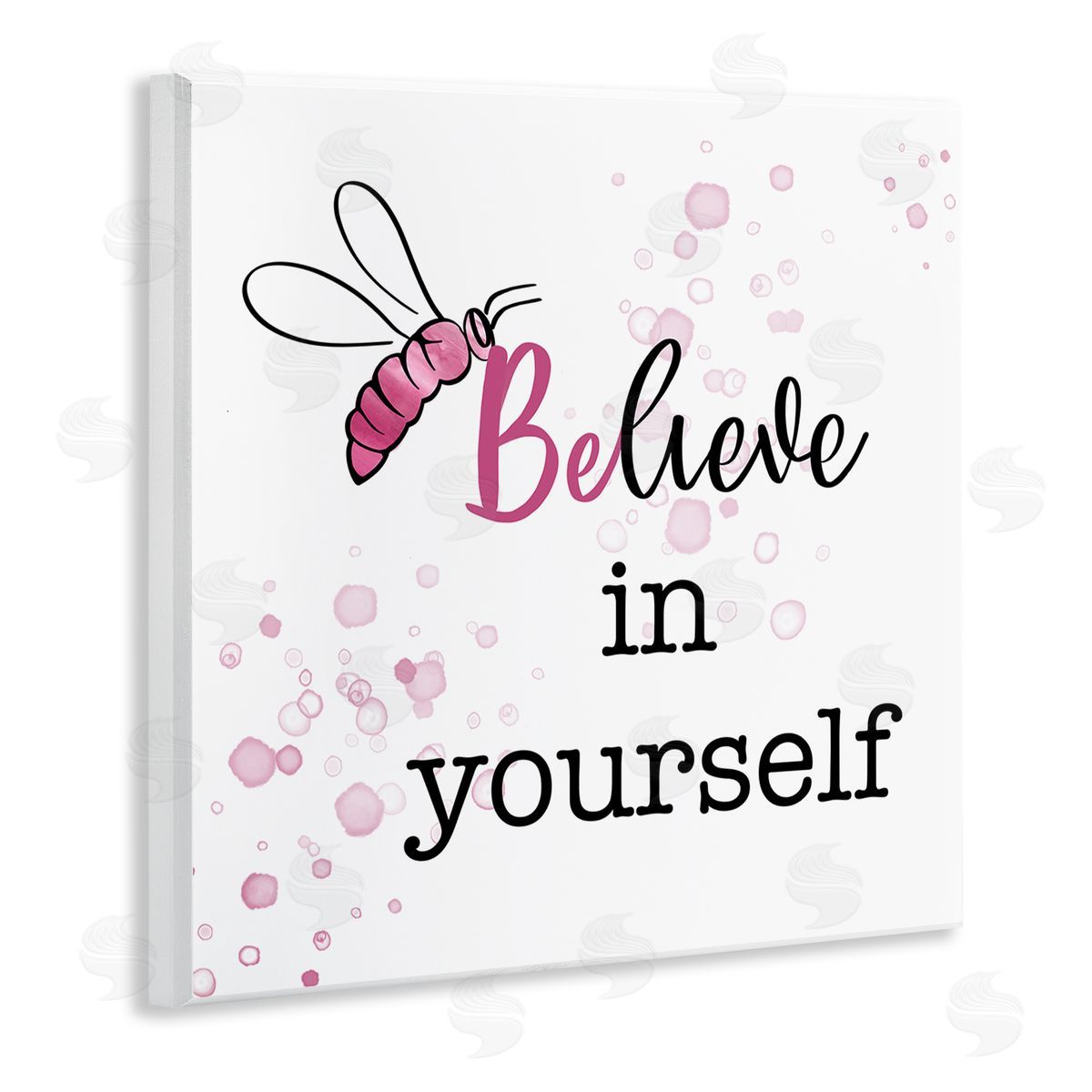 Amber Clarkson Purple Believe Honey Bee Wooden Wall Plaque Art Print