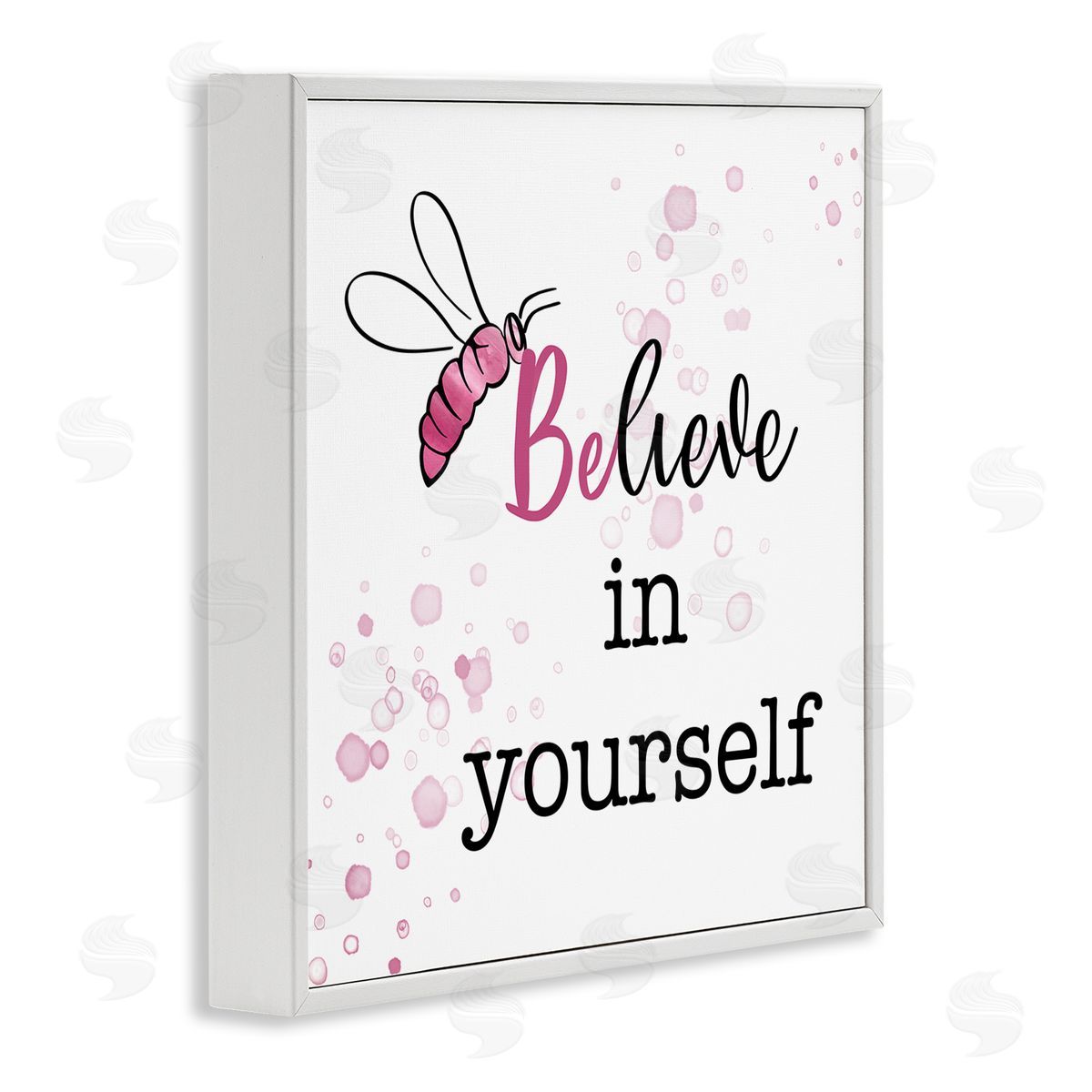Amber Clarkson Purple Believe Honey Bee White Framed Glicee Wall Art Print