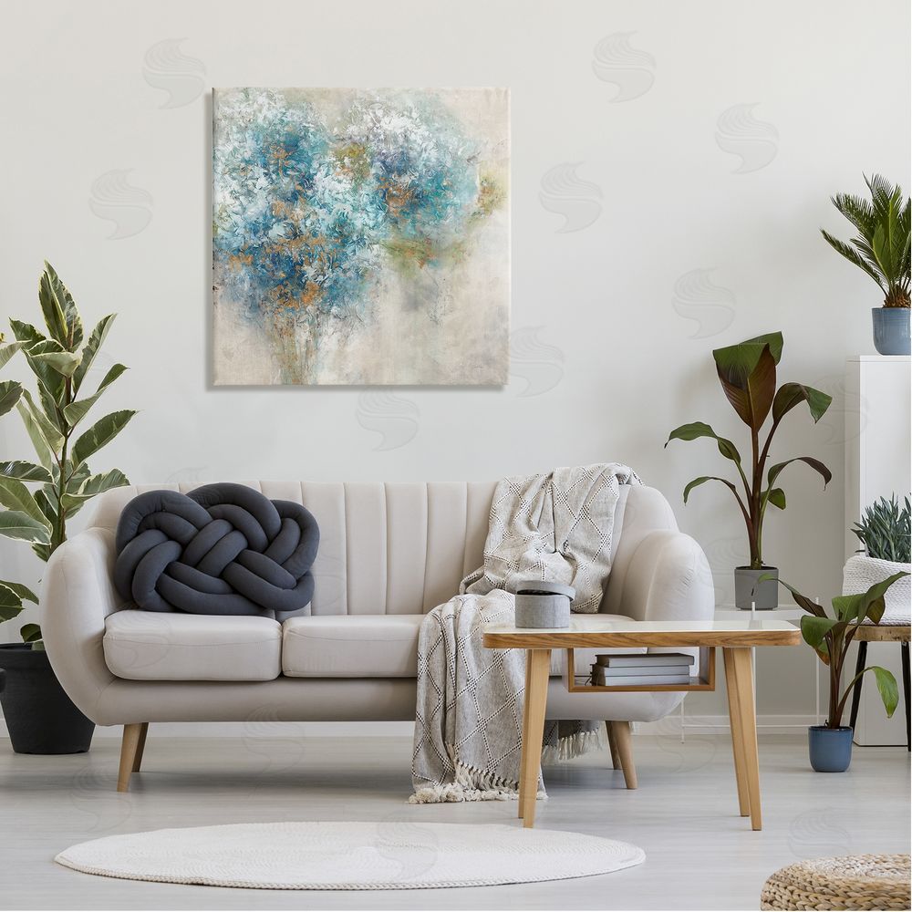 Leah Rei Abstract Hydrangea Blooms Canvas Wall Art in Room
