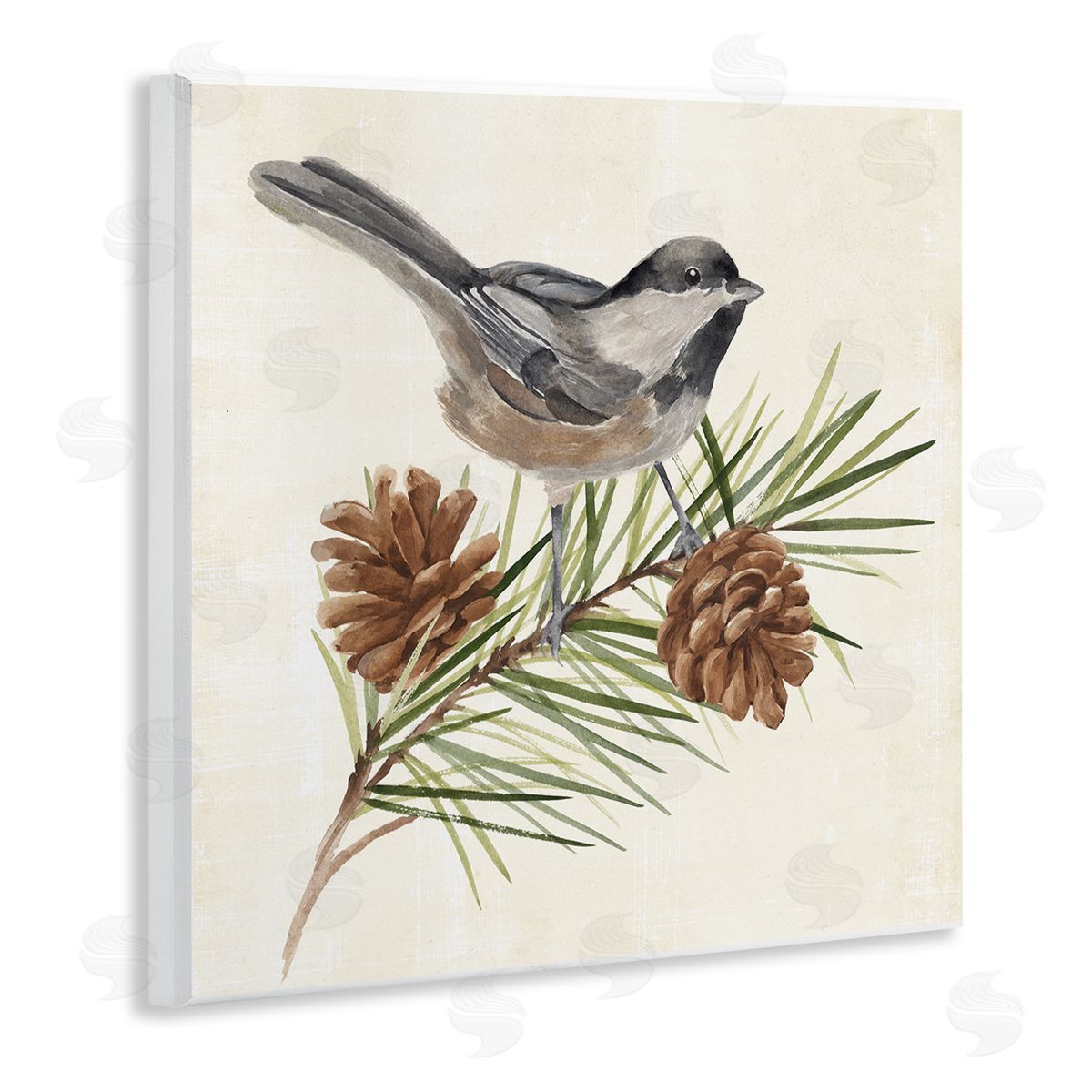 Annie Warren Bird Perched on Pine Wooden Wall Plaque Art Print