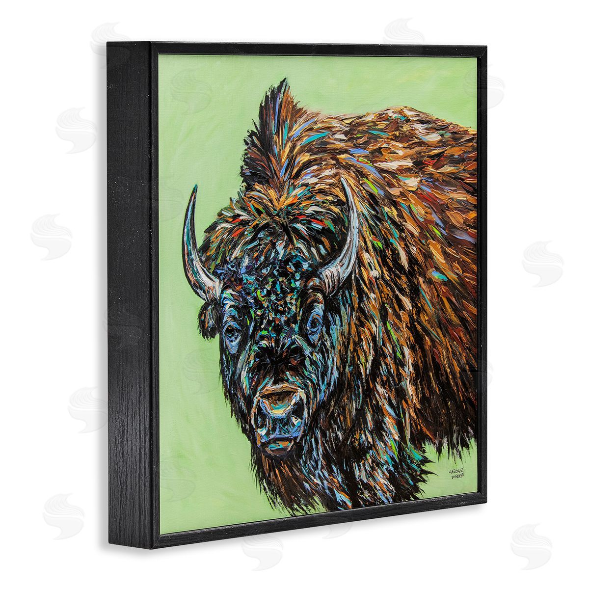 Carolee Vitaletti Abstract Bison Painting Black Framed Glicee Wall Art Print
