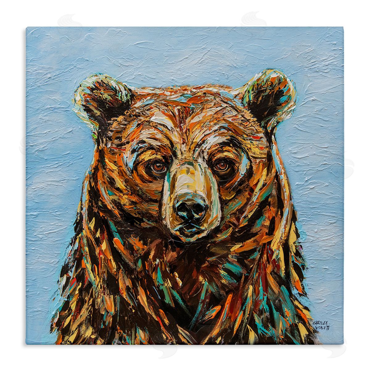 Carolee Vitaletti Abstract Bear Portrait Stretched Canvas Wall Art Print
