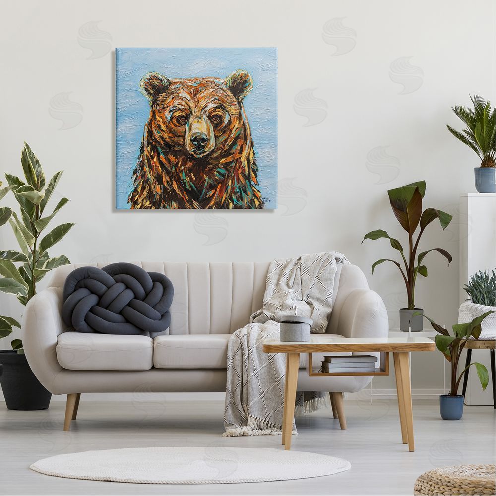 Carolee Vitaletti Abstract Bear Portrait Canvas Wall Art in Room