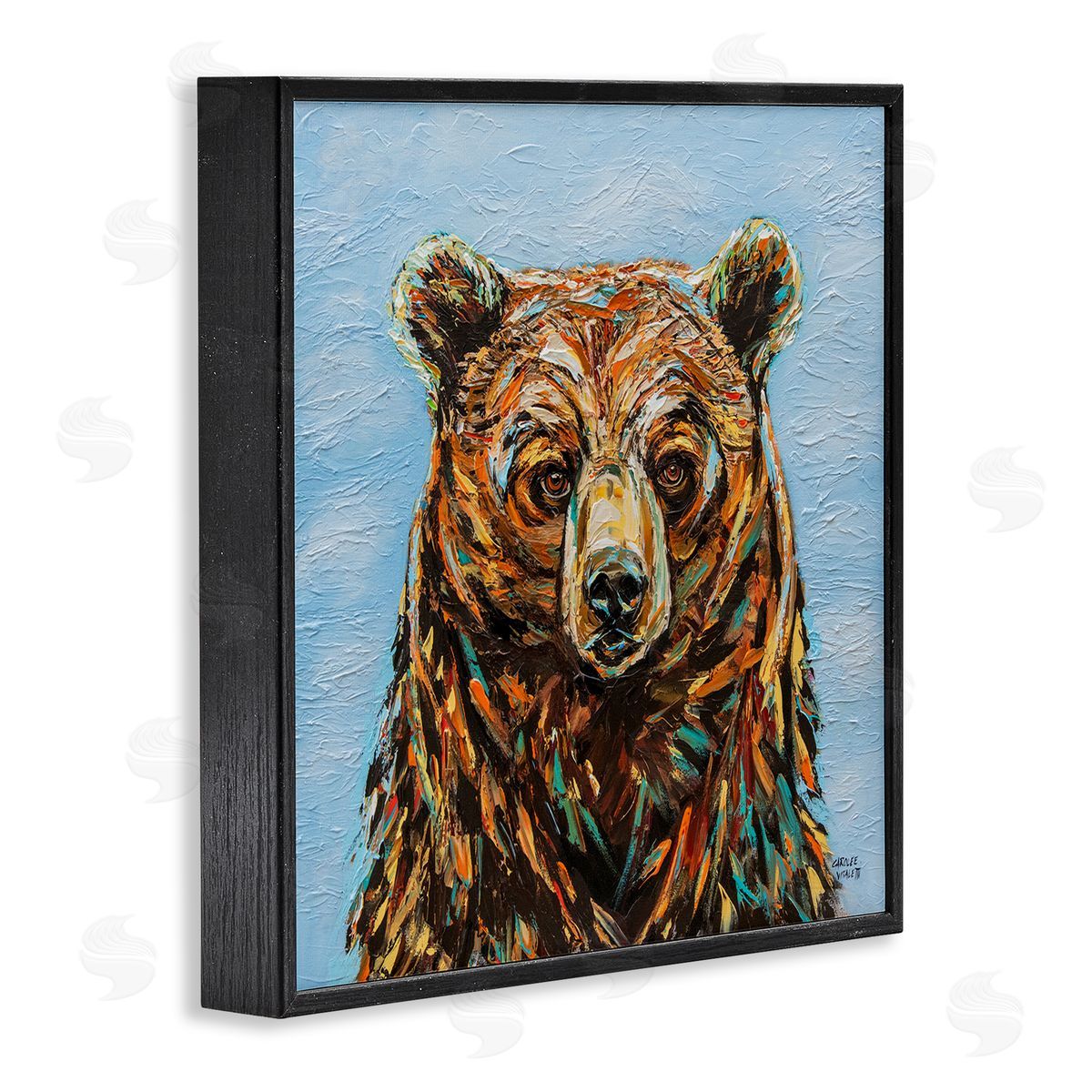 Carolee Vitaletti Abstract Bear Portrait Black Framed Glicee Wall Art Print