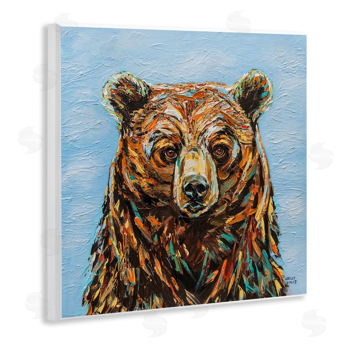Carolee Vitaletti Abstract Bear Portrait Wooden Wall Plaque Art Print