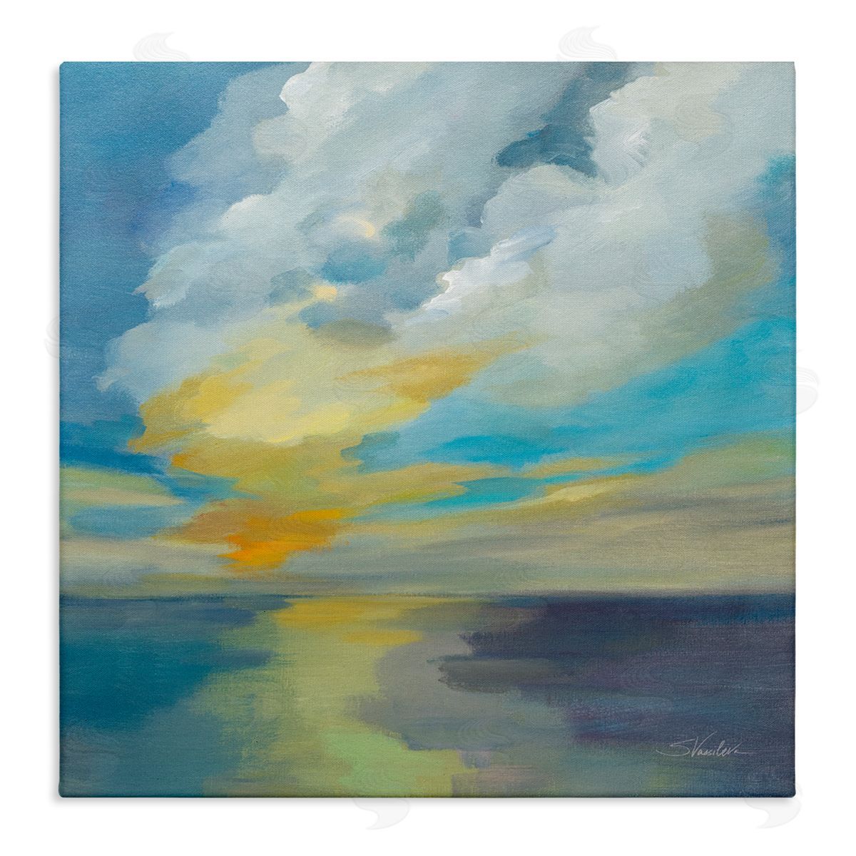 Silvia Vassileva Pacific Light Sea Painting Stretched Canvas Wall Art Print