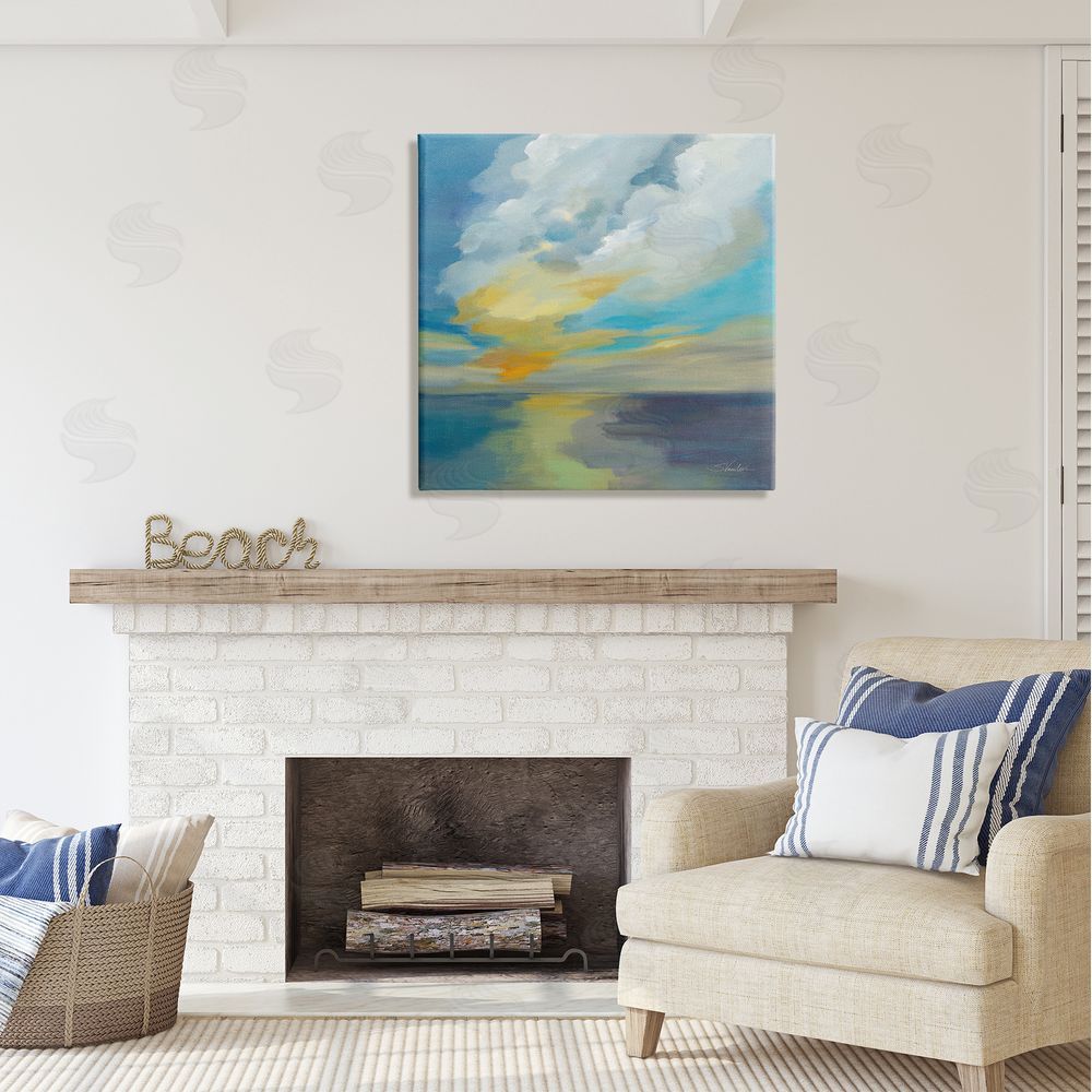 Silvia Vassileva Pacific Light Sea Painting Canvas Wall Art in Room