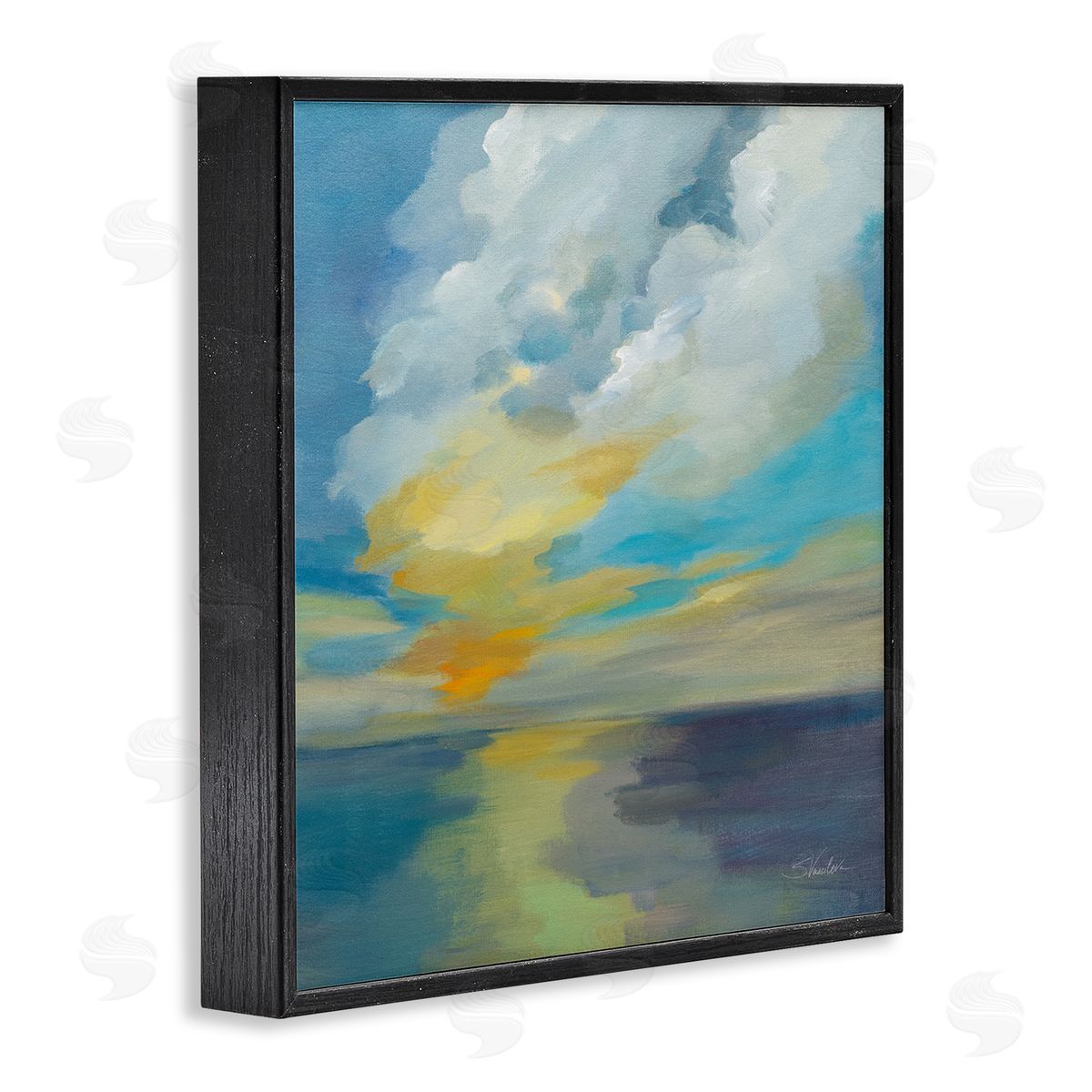 Silvia Vassileva Pacific Light Sea Painting Black Framed Glicee Wall Art Print
