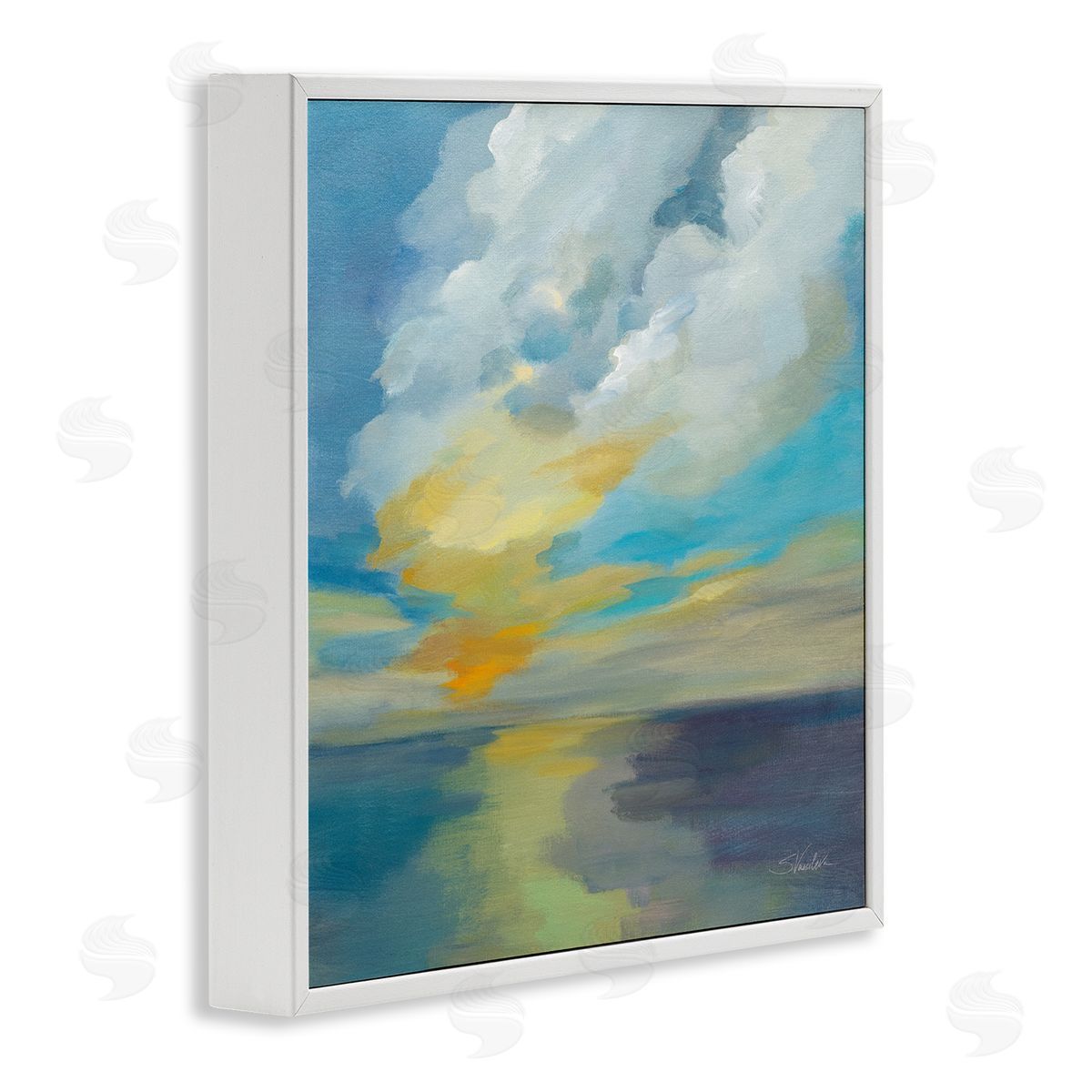 Silvia Vassileva Pacific Light Sea Painting White Framed Glicee Wall Art Print