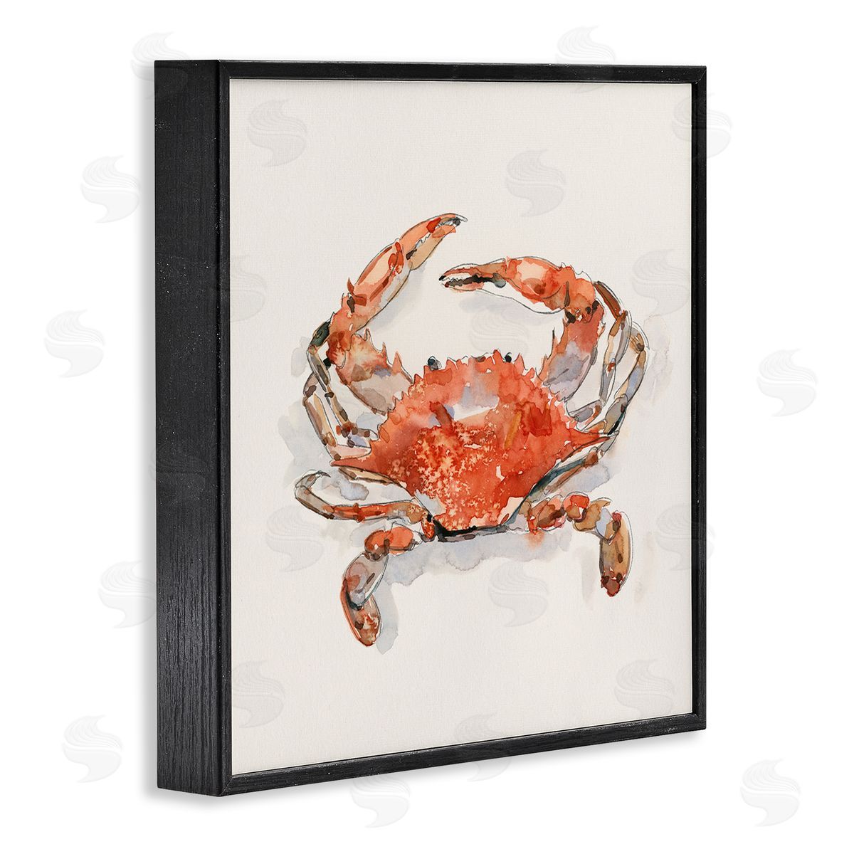Emma Caroline Nautical Red Crab Black Framed Glicee Wall Art Print