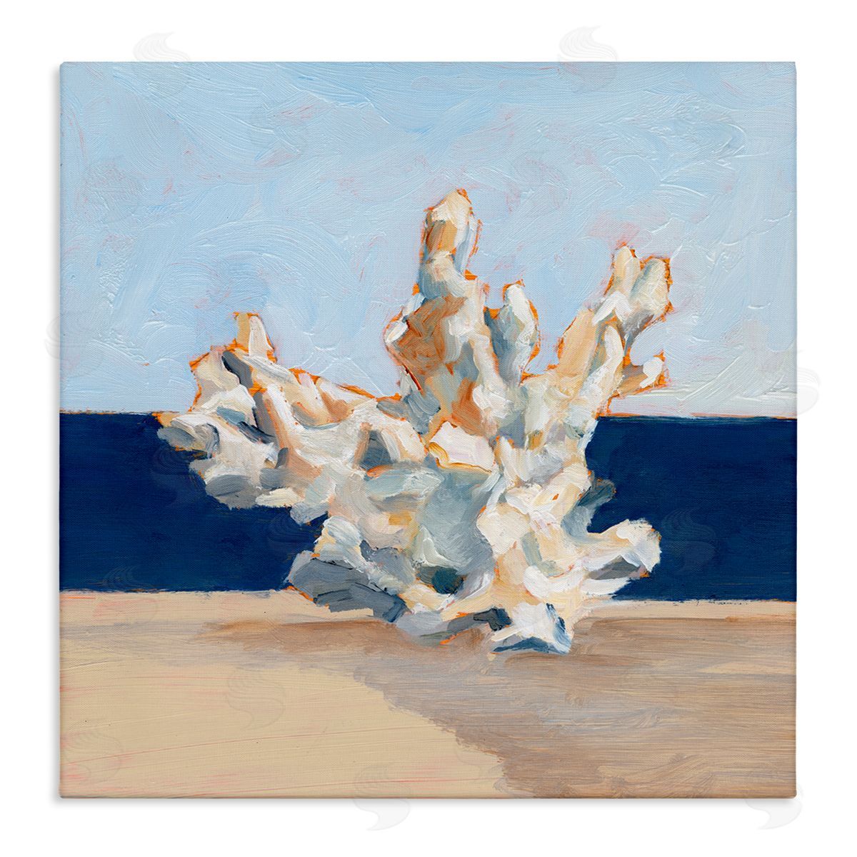 Ethan Harper Nautical Coral Painting Stretched Canvas Wall Art Print