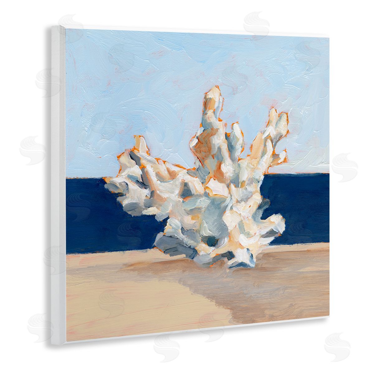 Ethan Harper Nautical Coral Painting Wooden Wall Plaque Art Print