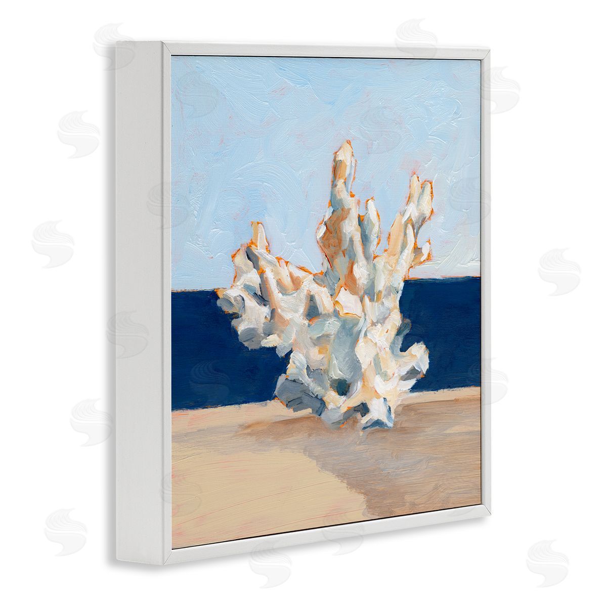 Ethan Harper Nautical Coral Painting White Framed Glicee Wall Art Print