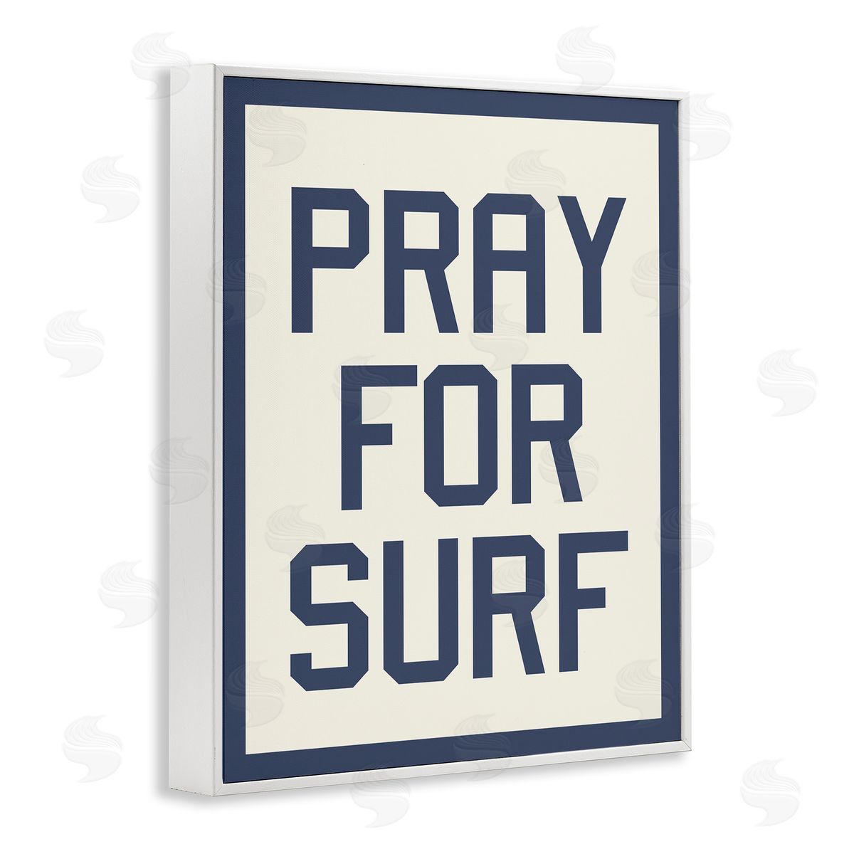 Pray for Surf Phrase White Frame Print Wall Art, Home Decor by Stupell Studio