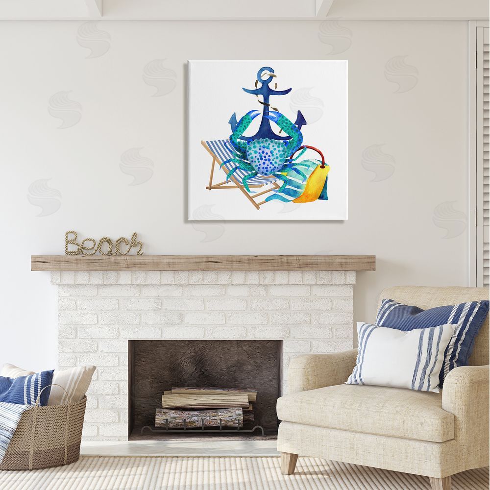 Jesse Keith Anchor & Beach Crab Canvas Wall Art in Room