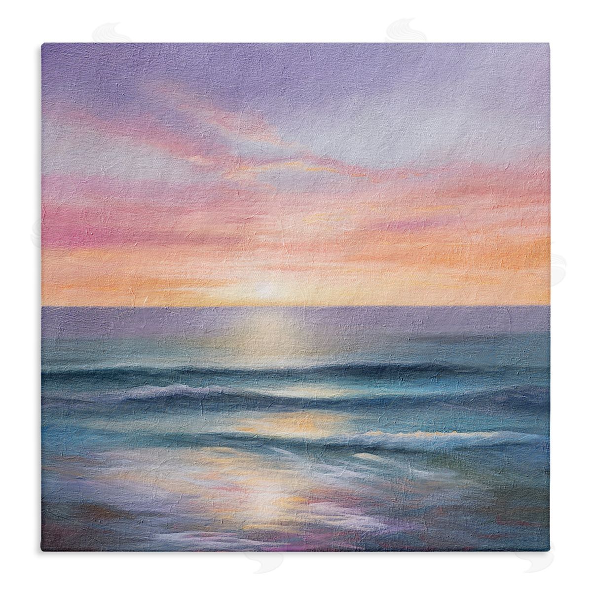 LSR Design Studio Ocean Sunrise Painting Stretched Canvas Wall Art Print