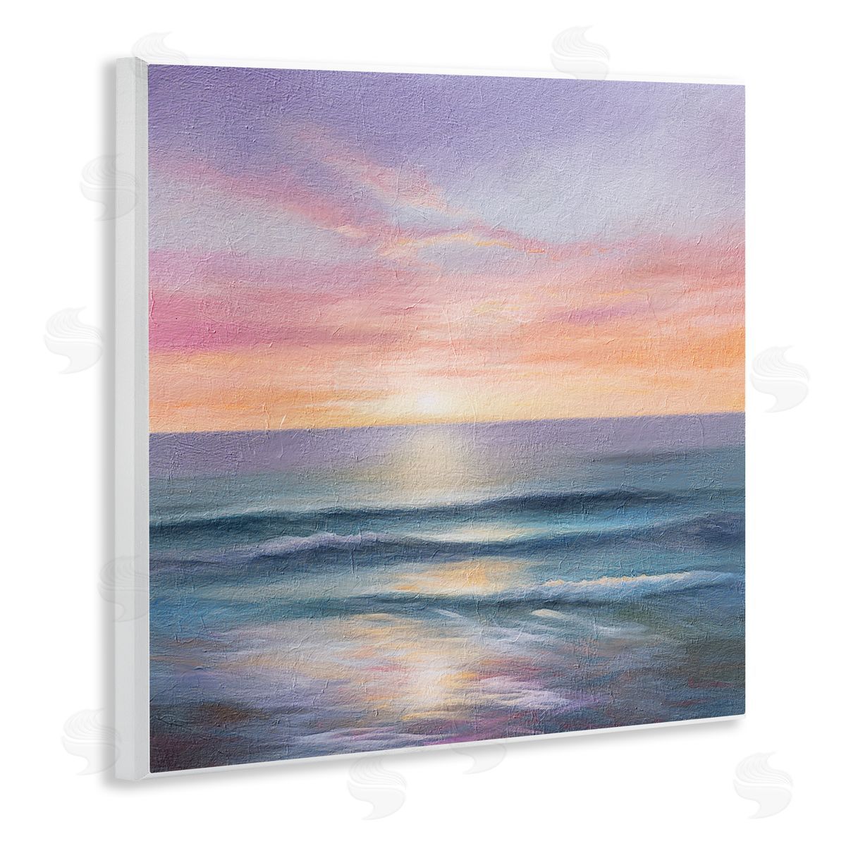 LSR Design Studio Ocean Sunrise Painting Wooden Wall Plaque Art Print