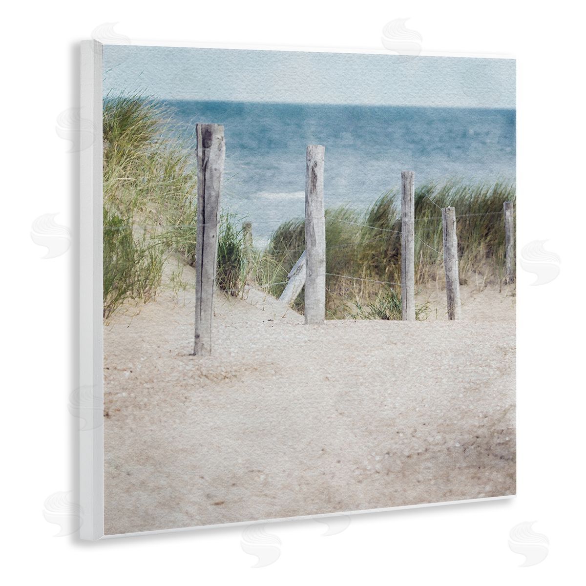 LSR Design Studio Beach Fence Landscape Wooden Wall Plaque Art Print