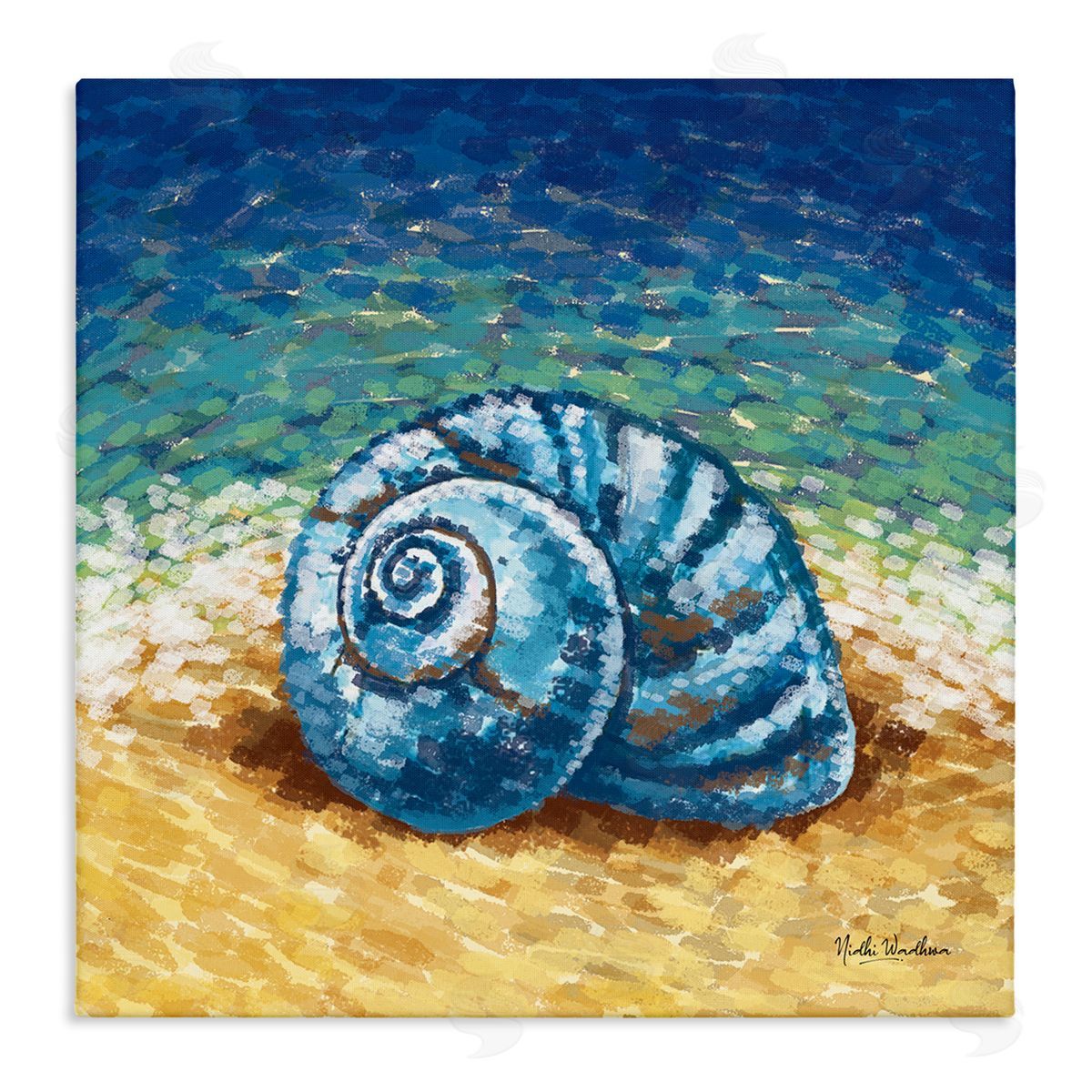 Nidhi Wadhwa Abstract Nautilus on Shore Stretched Canvas Wall Art Print