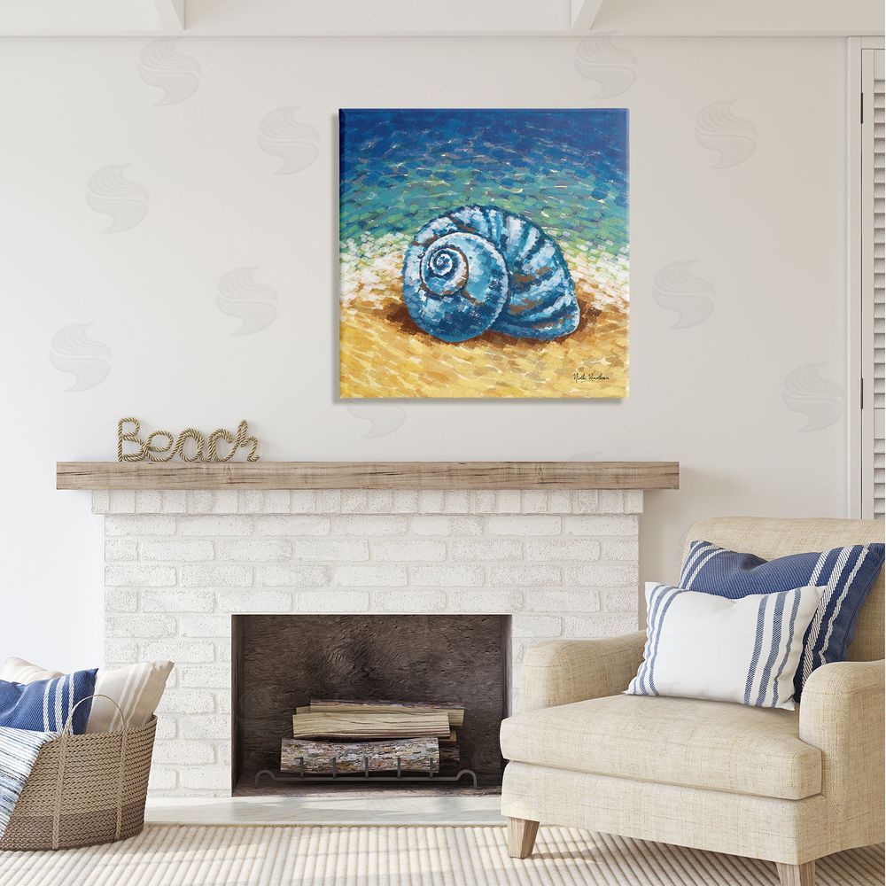 Nidhi Wadhwa Abstract Nautilus on Shore Canvas Wall Art in Room