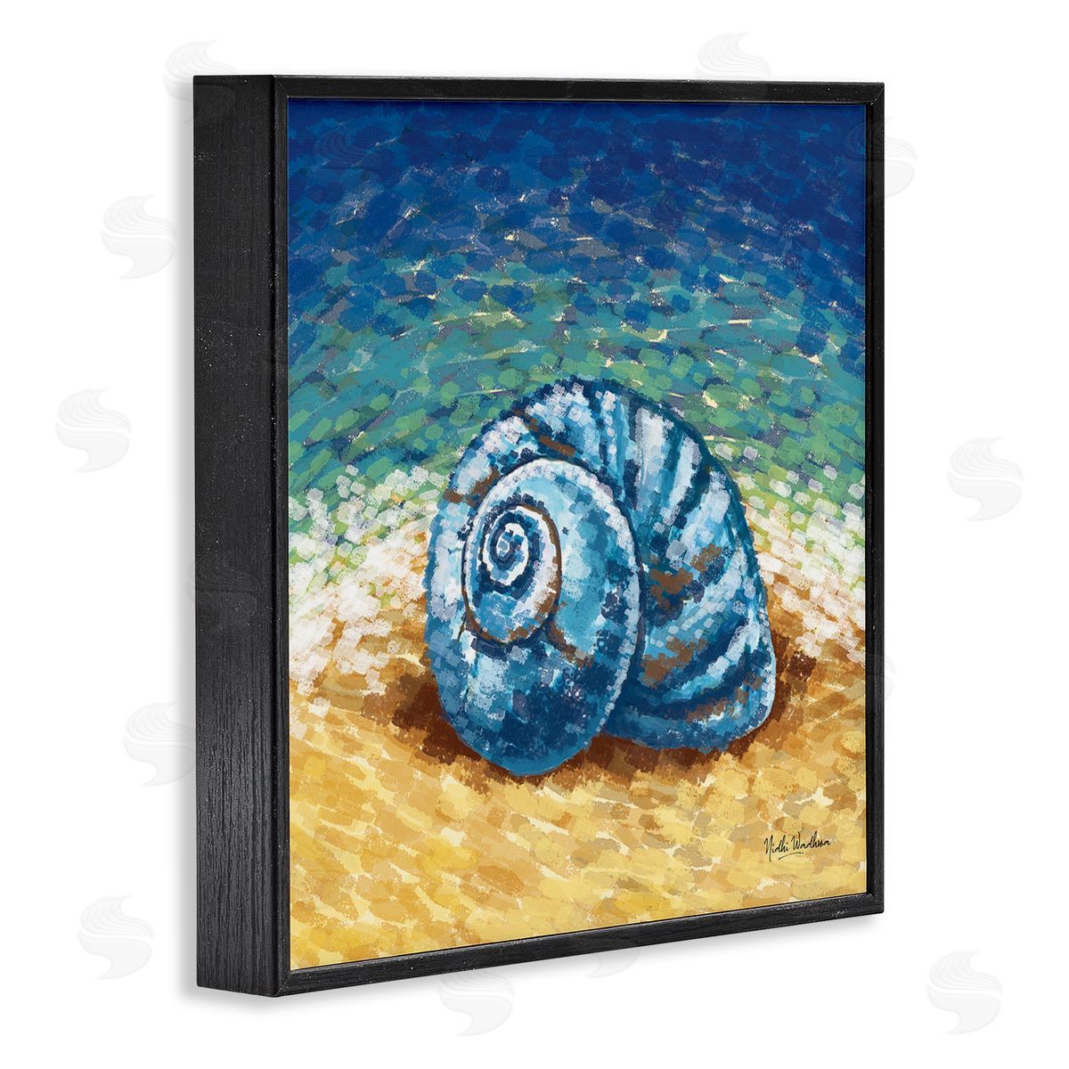 Nidhi Wadhwa Abstract Nautilus on Shore Black Framed Glicee Wall Art Print