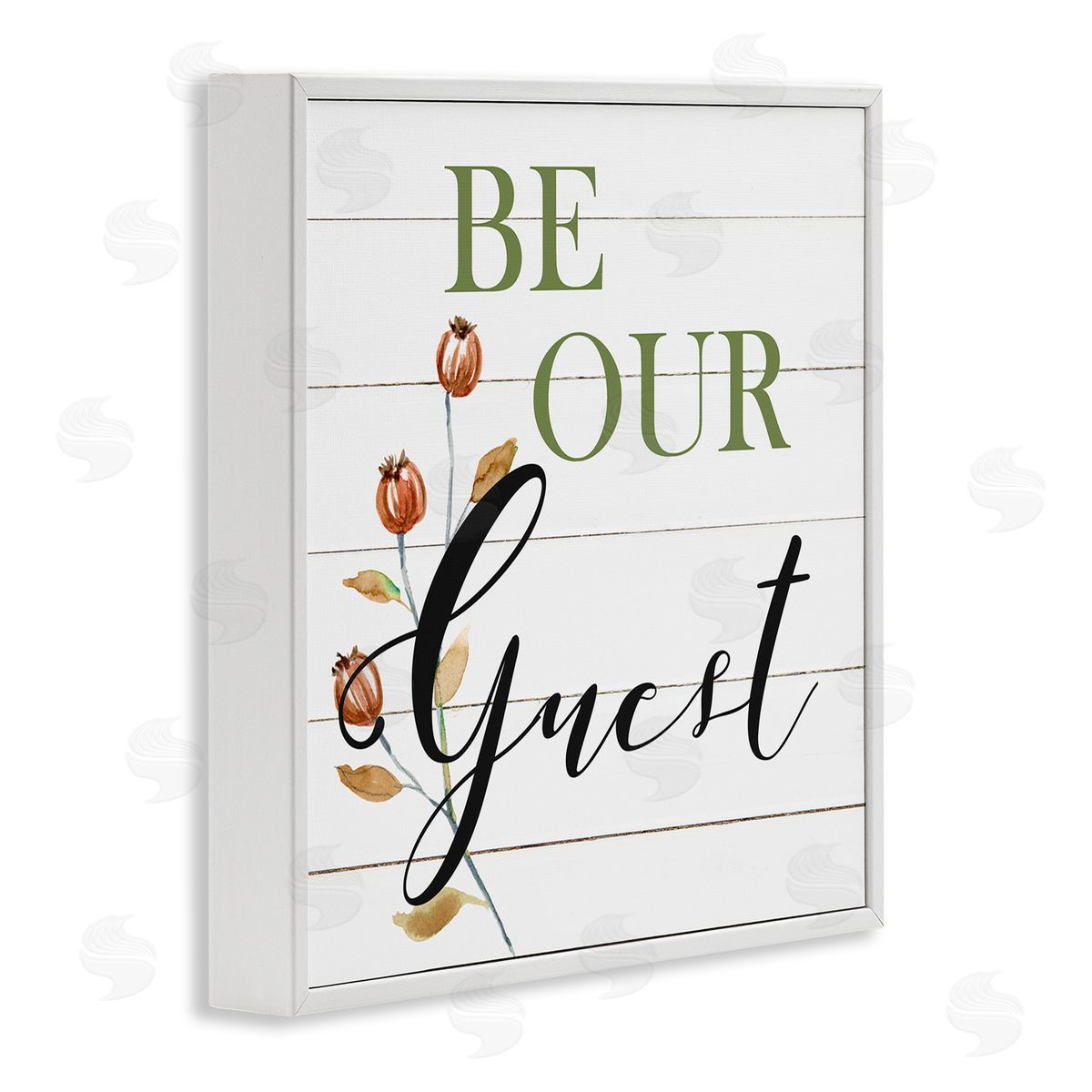 Carol Robinson Be Our Guest Phrase White Framed Glicee Wall Art Print