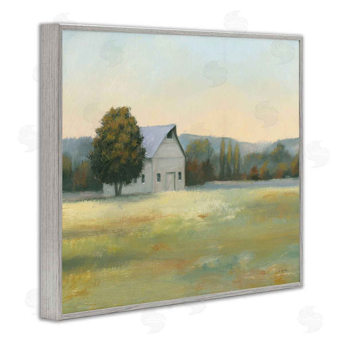 Rural Countryside Cottage Grey Frame Print Wall Art, Home Decor by James Wiens