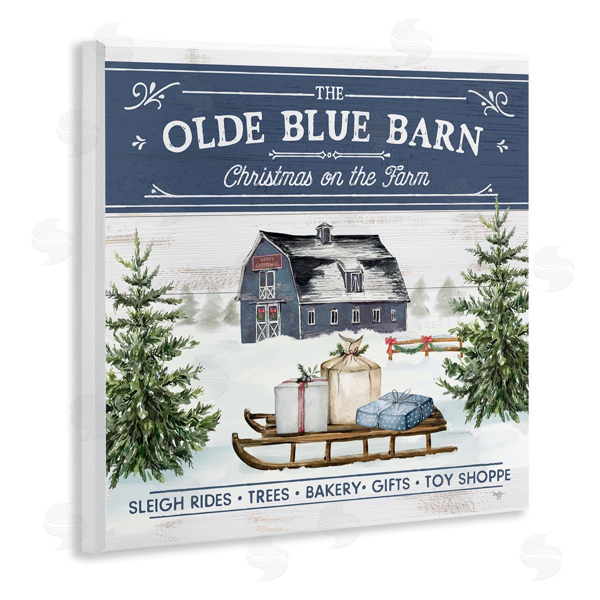Christmas on Farm Phrase Wood Plaque Wall Art, Home Decor by Mollie B.