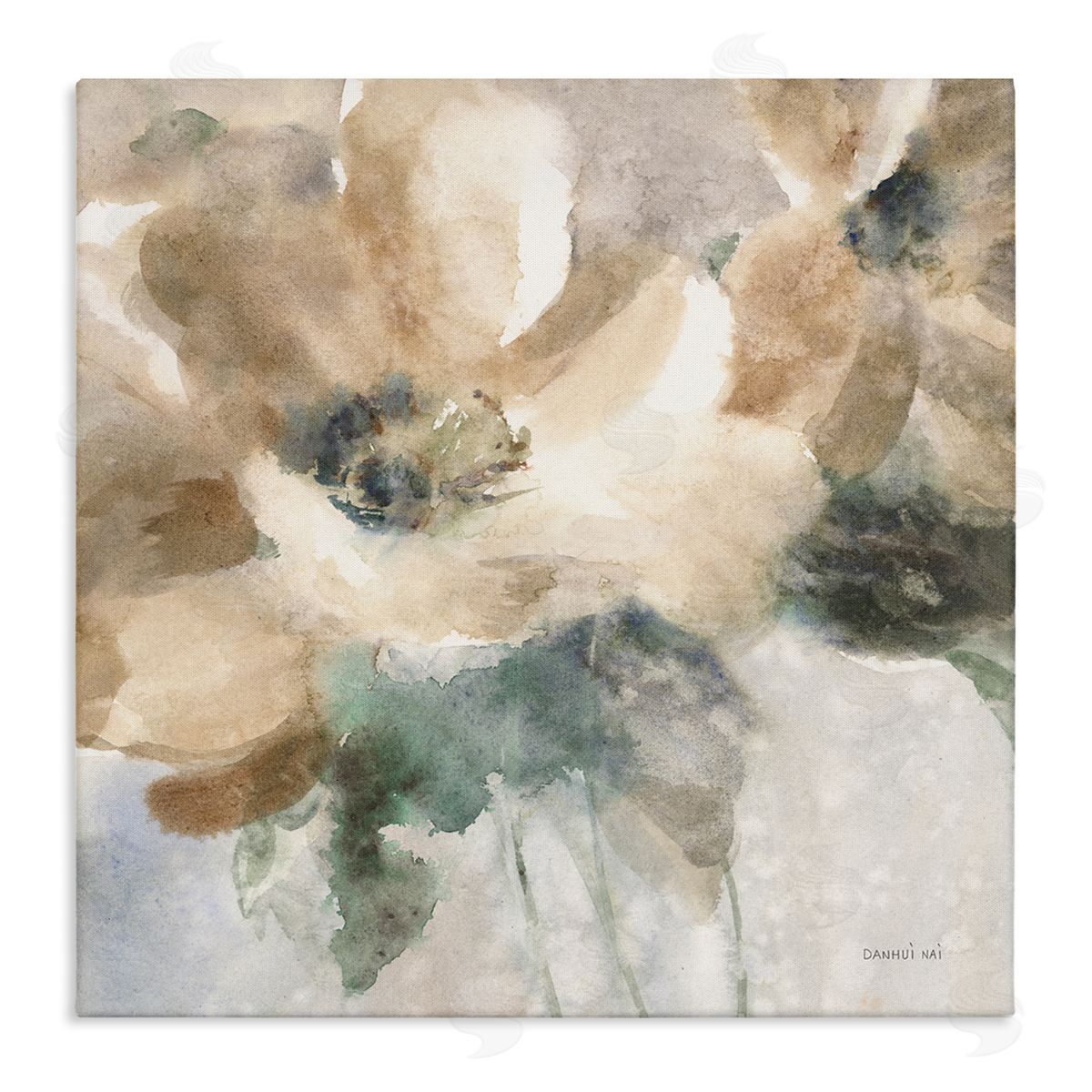 Danhui Nai Abstract Beige Flower Stretched Canvas Wall Art Print