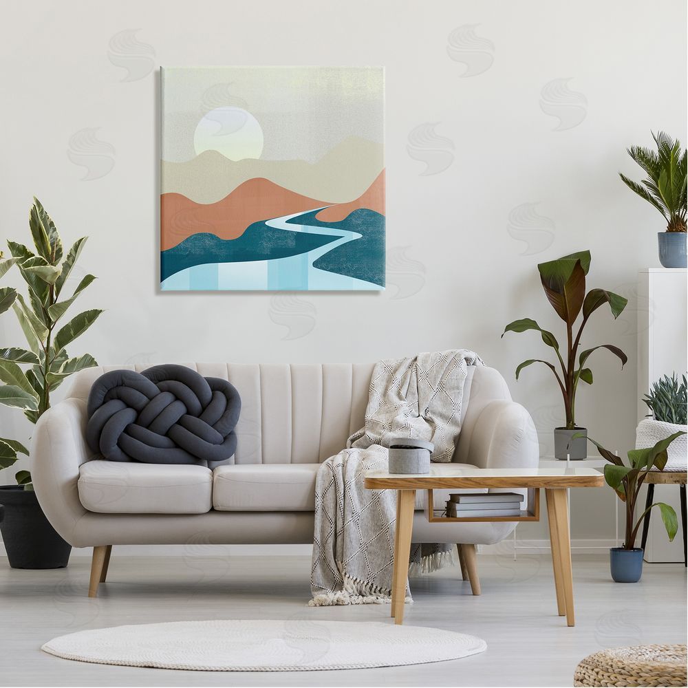 Arctic Frame Abstract Stream Landscape Canvas Wall Art in Room