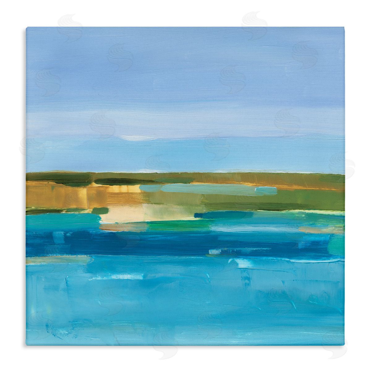 Ethan Harper Abstract Blue Water Stretched Canvas Wall Art Print