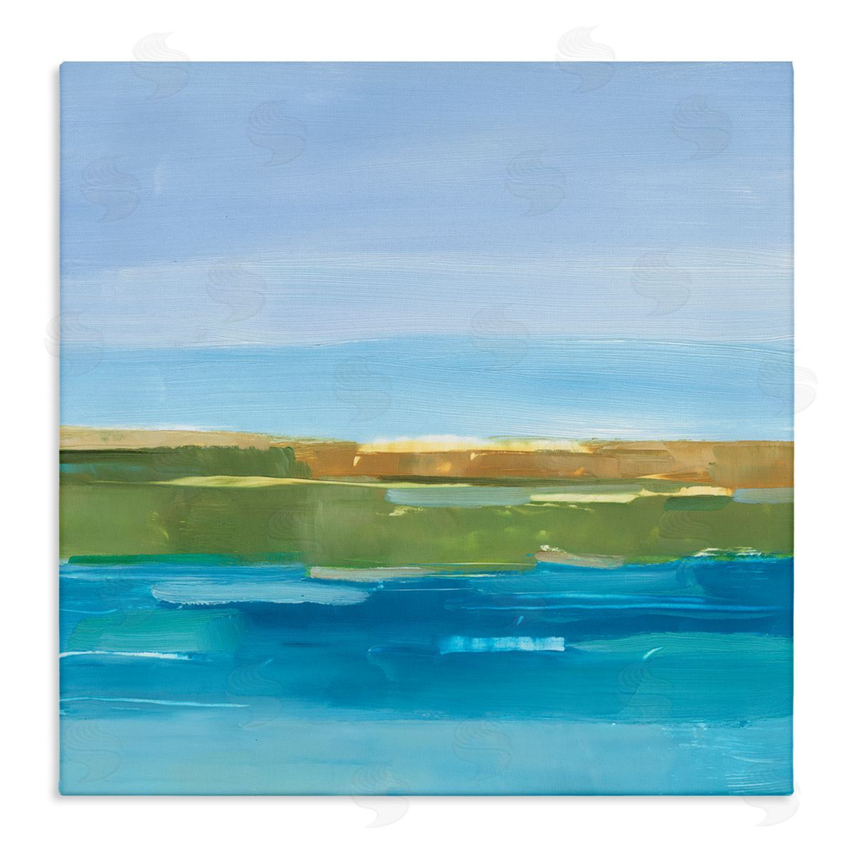 Ethan Harper Abstract Lake Scenery Stretched Canvas Wall Art Print