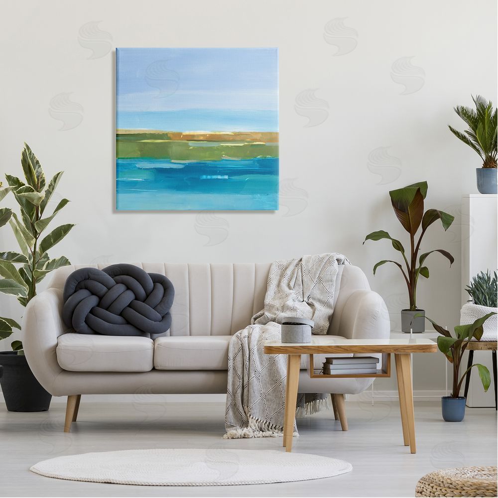 Ethan Harper Abstract Lake Scenery Canvas Wall Art in Room