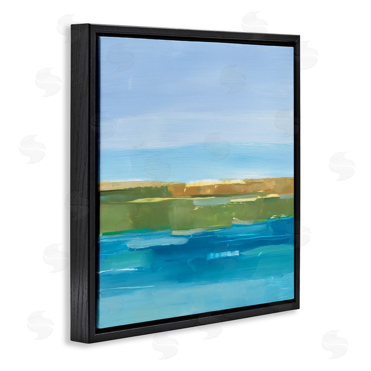 Ethan Harper Abstract Lake Scenery Black Floating Frame Canvas Wall Art Print