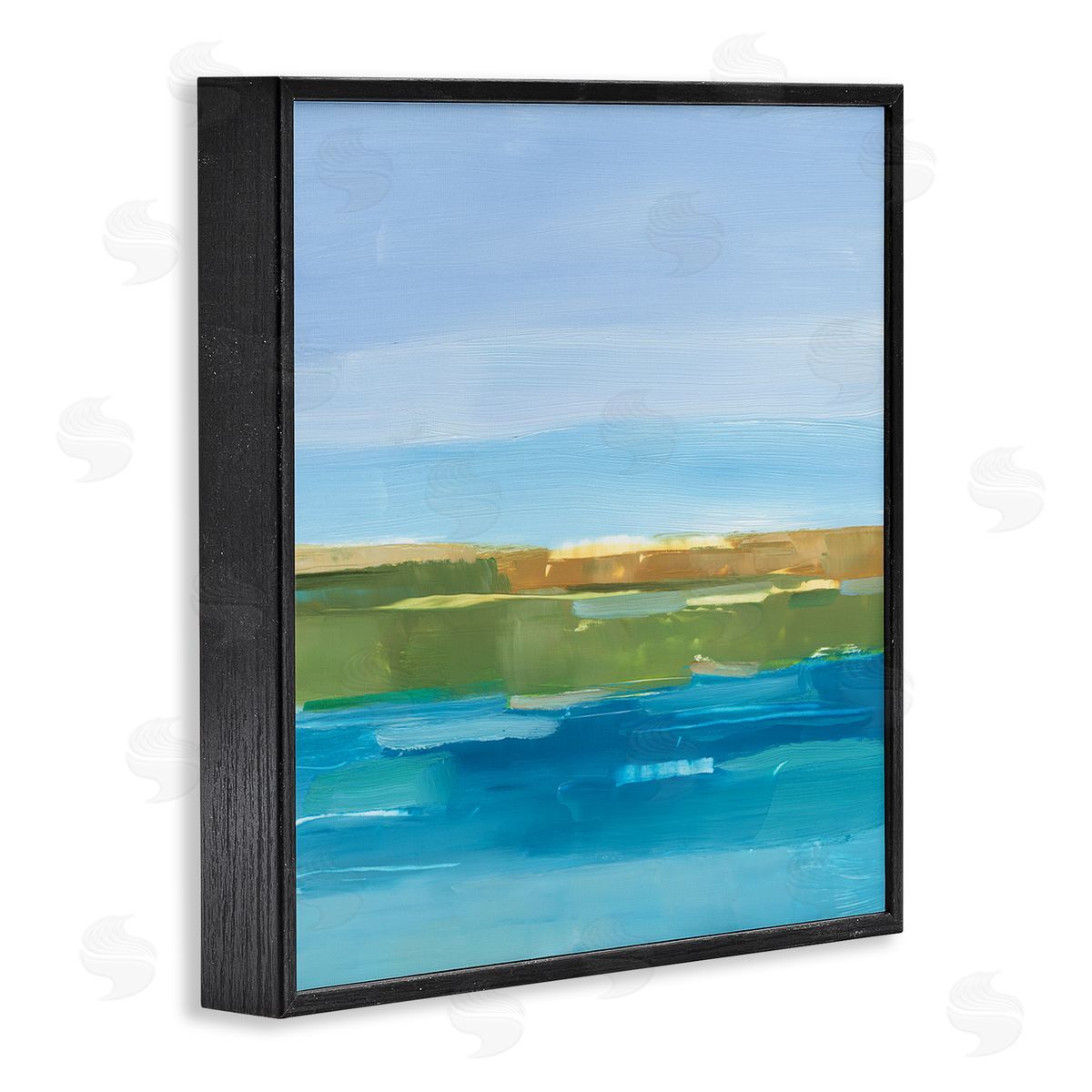 Ethan Harper Abstract Lake Scenery Black Framed Glicee Wall Art Print