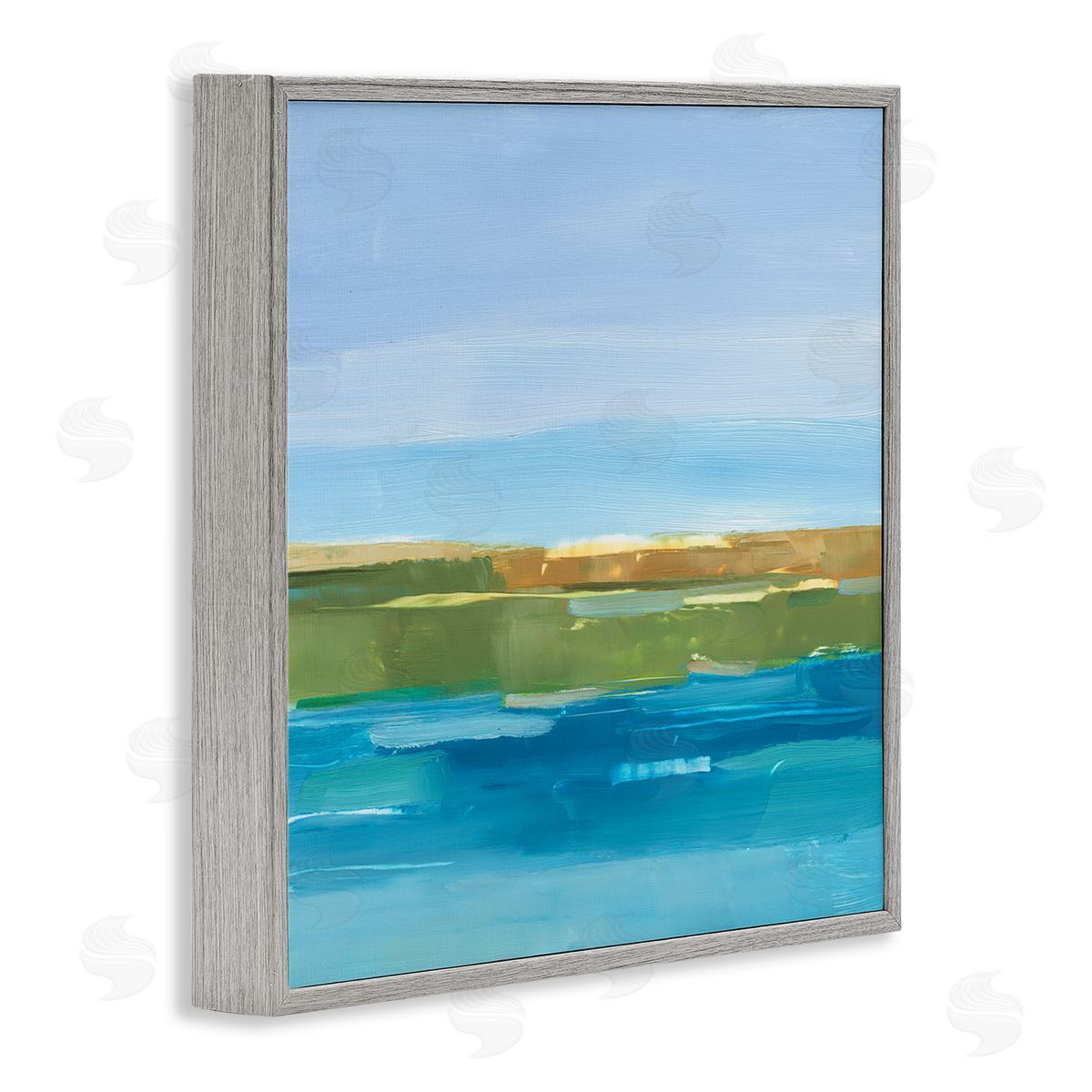 Ethan Harper Abstract Lake Scenery Gray Framed Glicee Wall Art Print