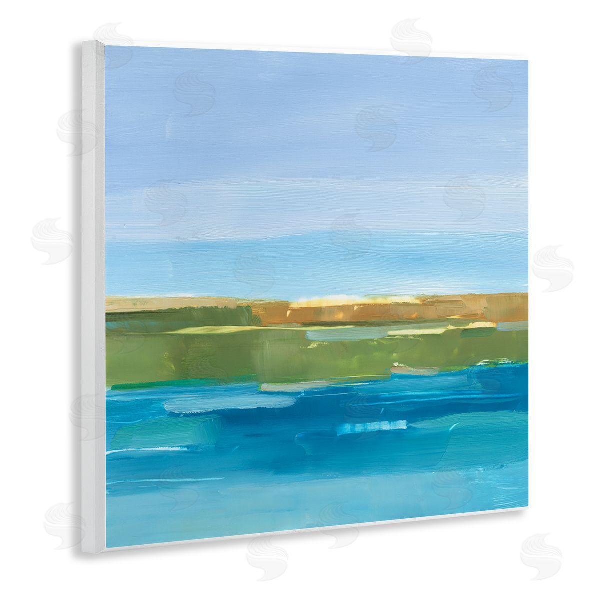 Ethan Harper Abstract Lake Scenery Wooden Wall Plaque Art Print
