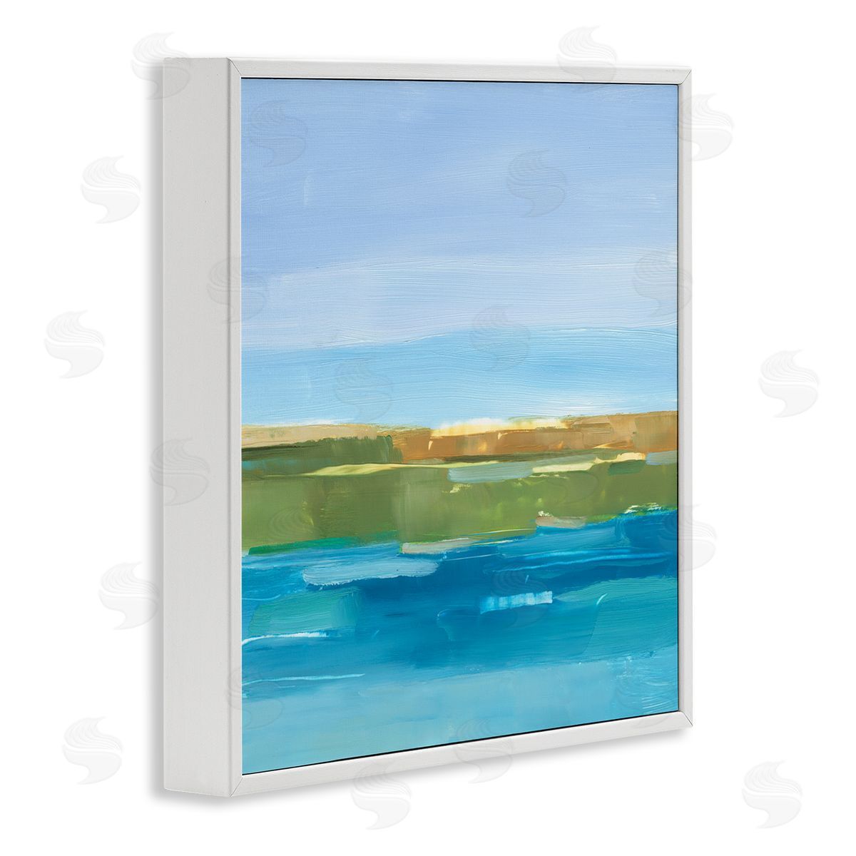 Ethan Harper Abstract Lake Scenery White Framed Glicee Wall Art Print