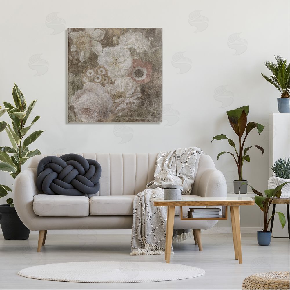 LSR Design Studio Antique Flower Arrangement Canvas Wall Art in Room