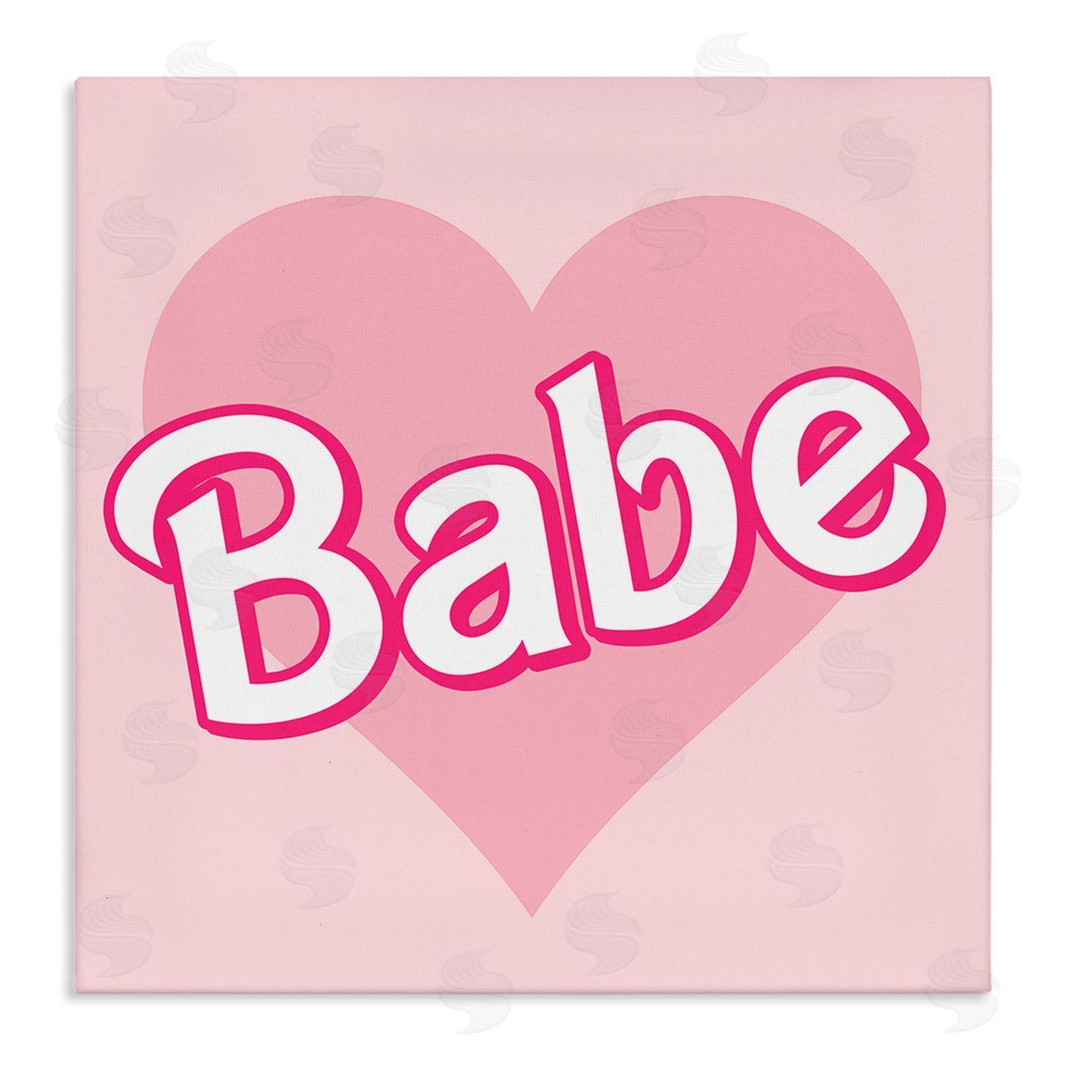 Stupell Studio Babe Phrase Pink Heart Stretched Canvas Wall Art Print