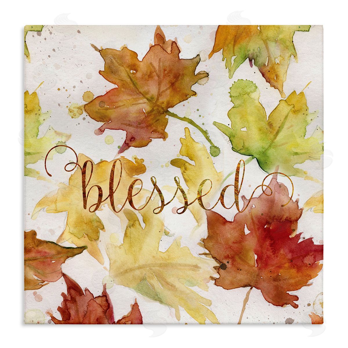 Carol Robinson Blessed Fall Maple Leaves Stretched Canvas Wall Art Print