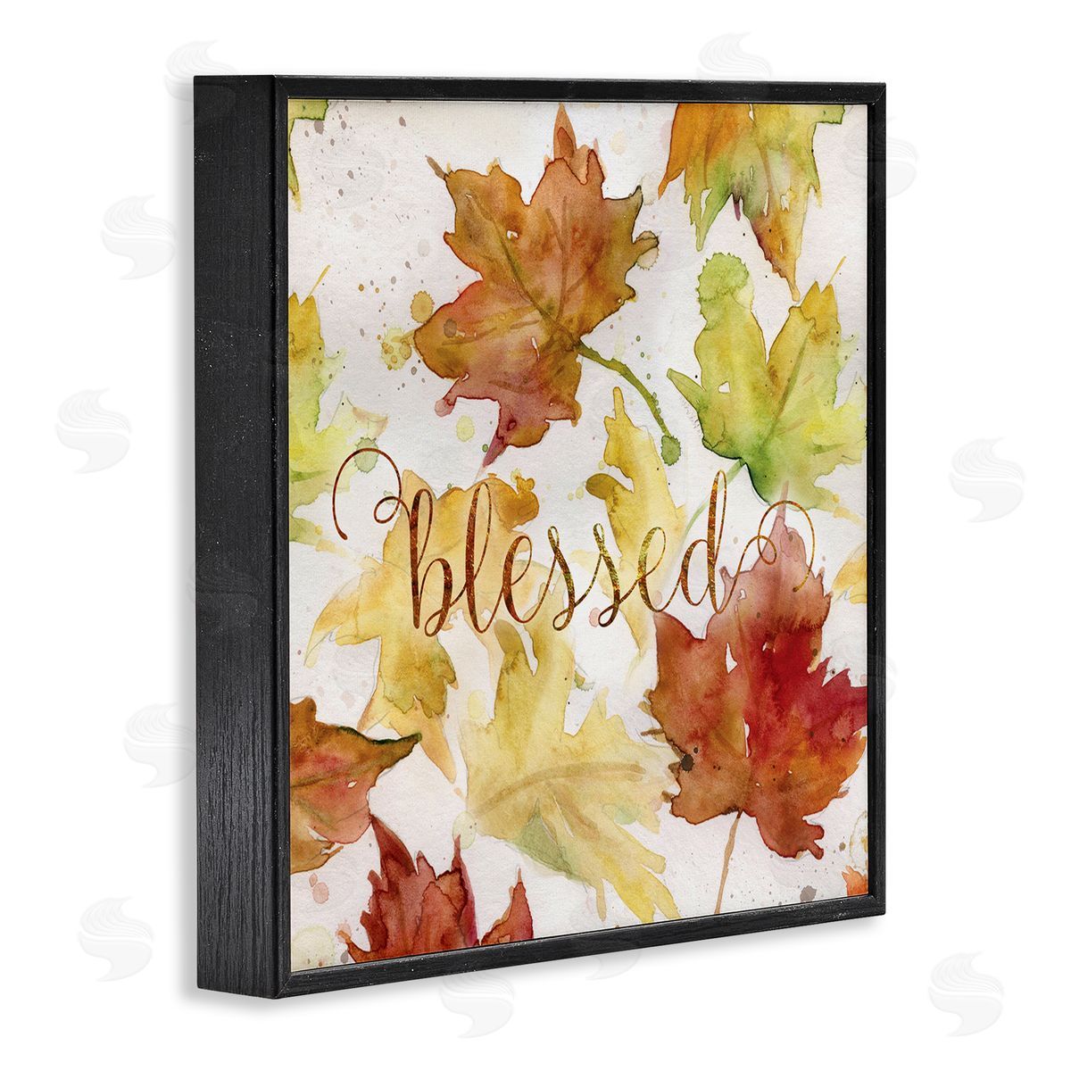 Carol Robinson Blessed Fall Maple Leaves Black Framed Glicee Wall Art Print
