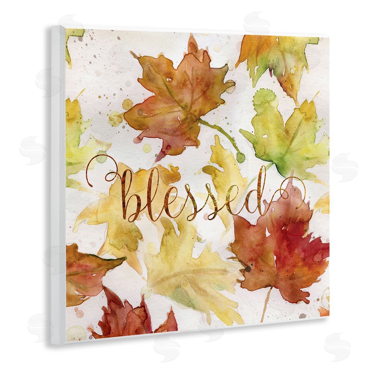 Carol Robinson Blessed Fall Maple Leaves Wooden Wall Plaque Art Print