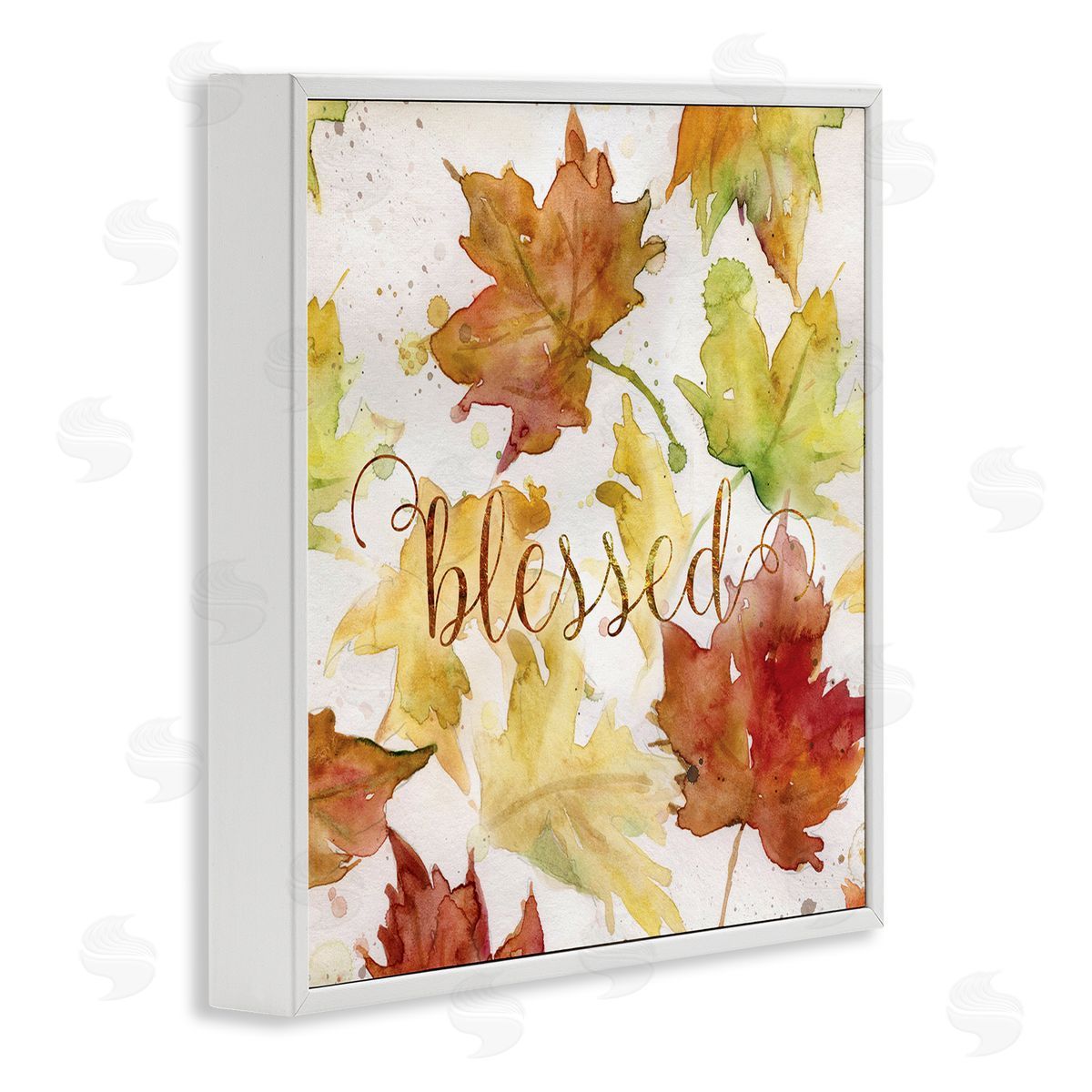 Carol Robinson Blessed Fall Maple Leaves White Framed Glicee Wall Art Print