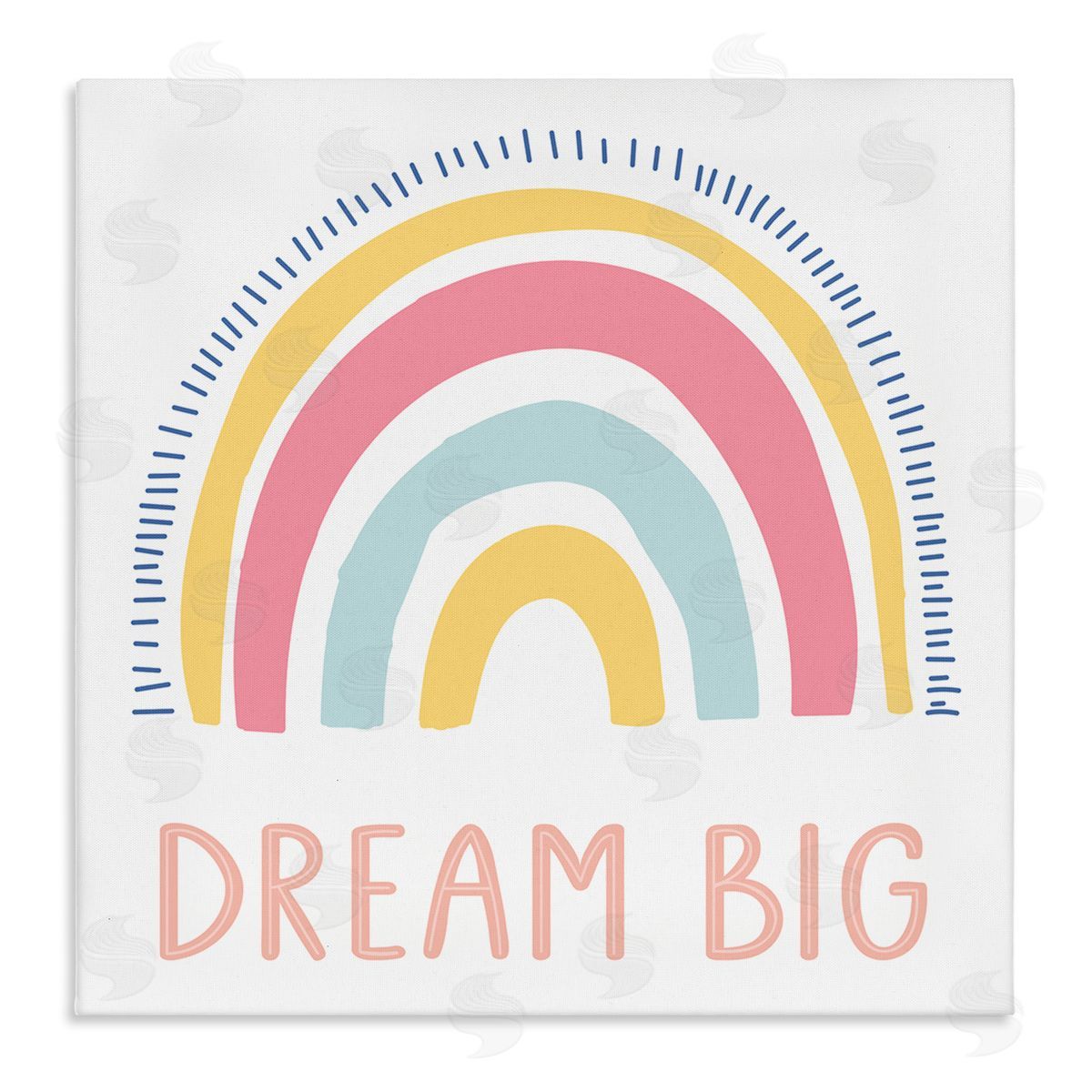 LSR Design Studio Pastel Dream Big Rainbow Stretched Canvas Wall Art Print